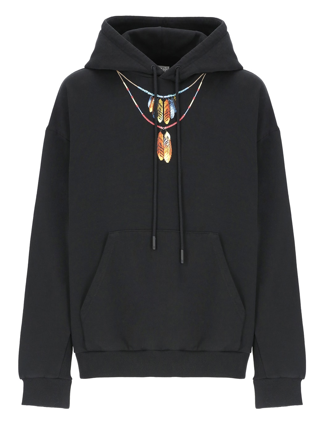 Shop Marcelo Burlon County Of Milan Feathers Necklace Hoodie In Black