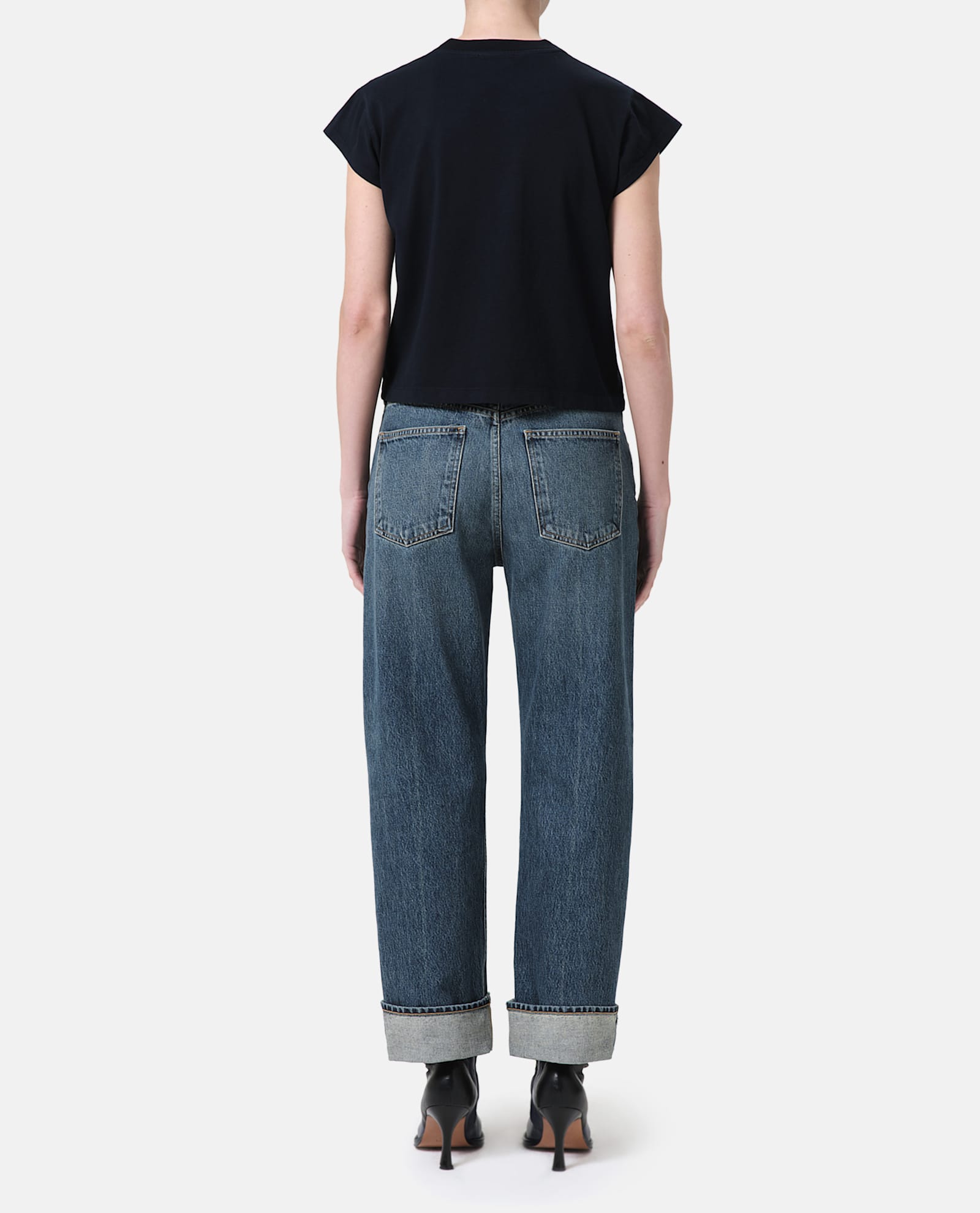 Shop Agolde Fran Dwell Denim Pants In Blue