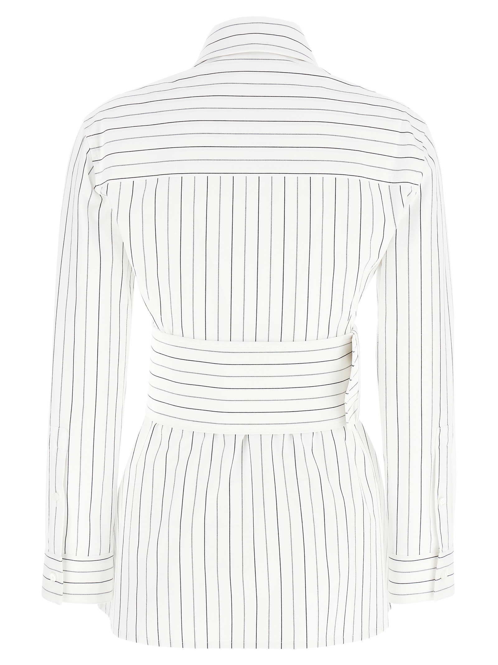 Burberry Striped Shirt With Belt In Red