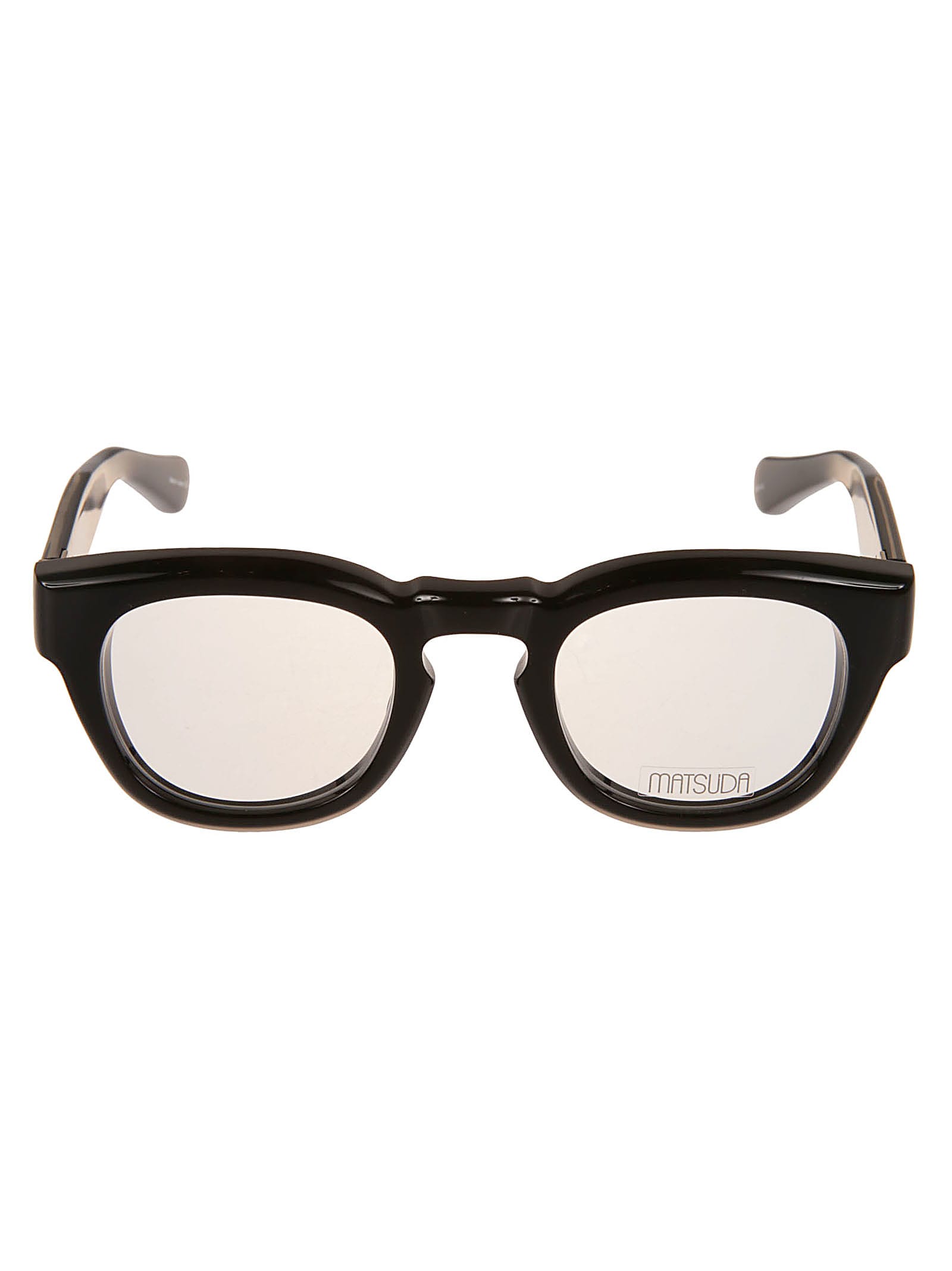 Matsuda Logo Lens Wayfarer Glasses In Black