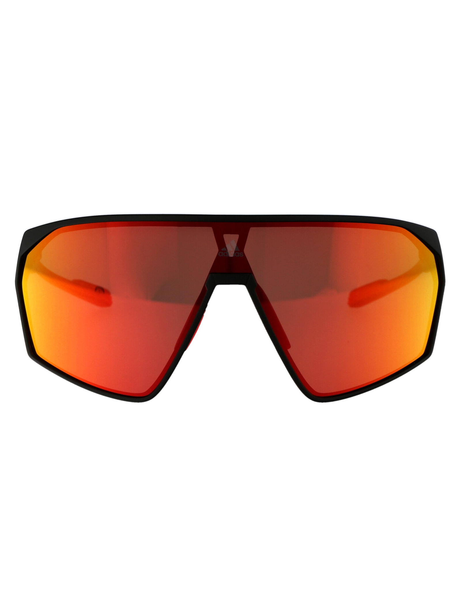 Adidas Originals Prfm Shield Sunglasses In 02l Nero Opaco/roviex Specchiato