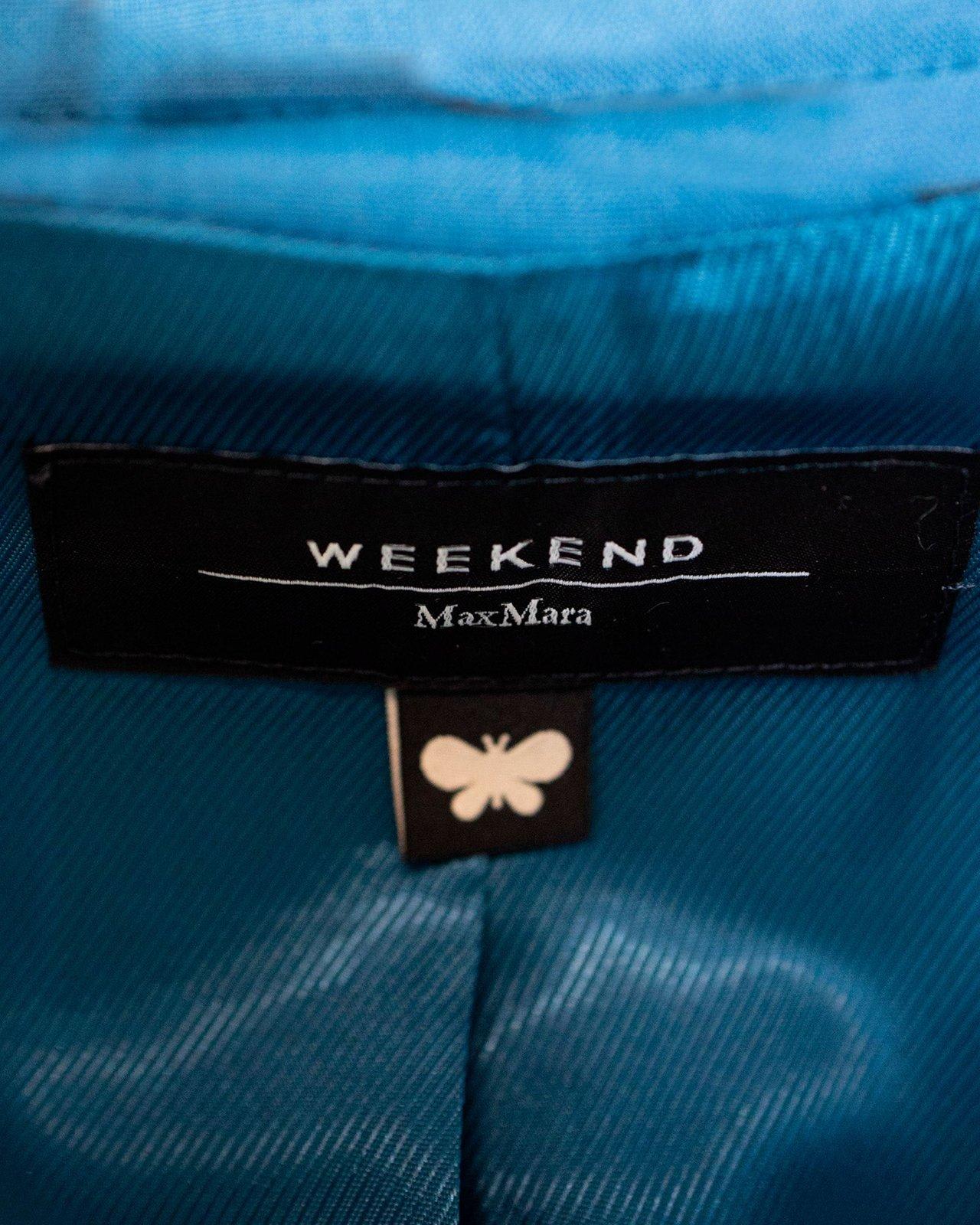 Shop Weekend Max Mara Double-breasted Long-sleeved Blazer In Azzurro