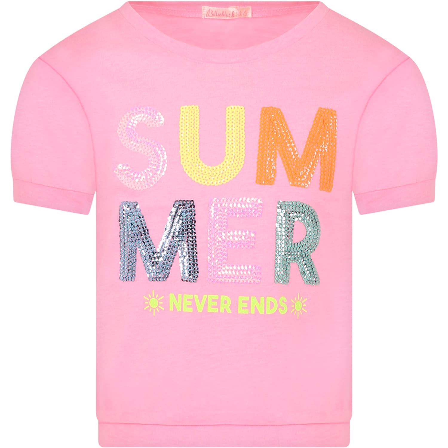Billieblush Kids' Pink T-shirt For Girl With Sequins