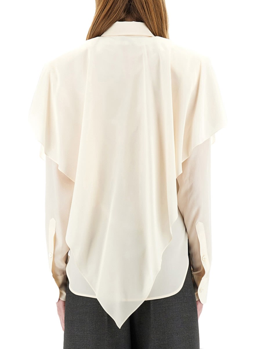 Stella Mccartney Women's Semitransparent Shirt With Layered Panel In Ivory