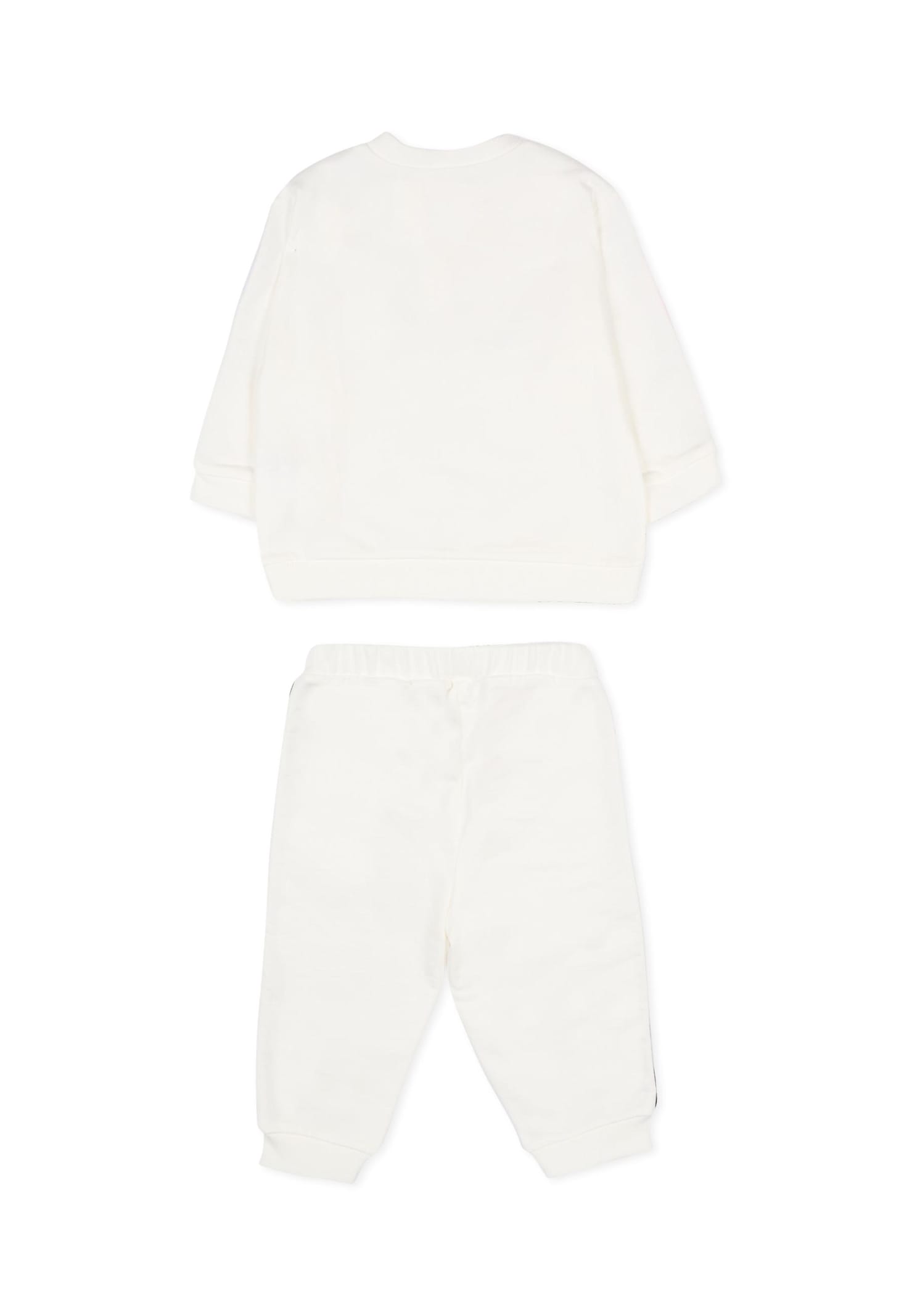 Marc Jacobs Ivory Suit For Baby Boy With Logo In White