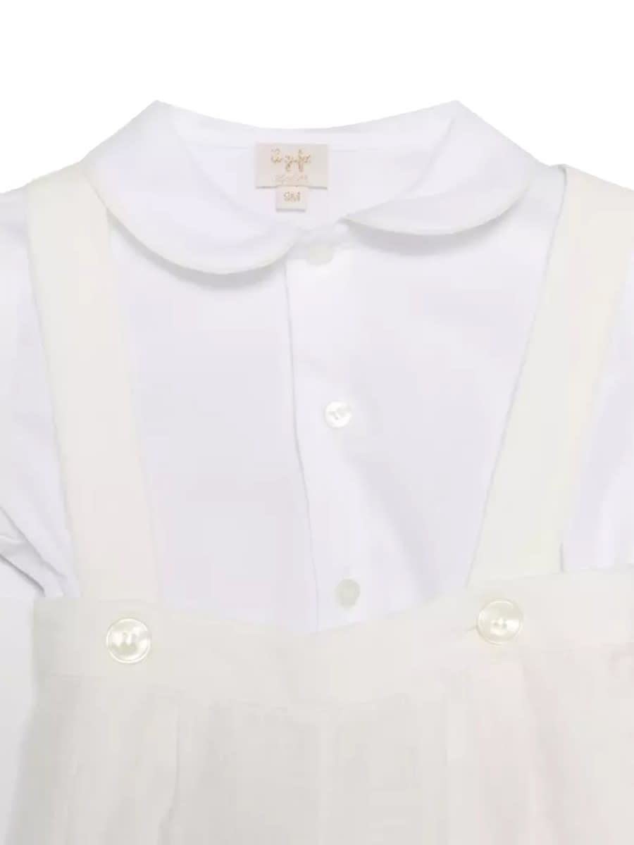 Il Gufo Rounded-collar Trousers Set In White