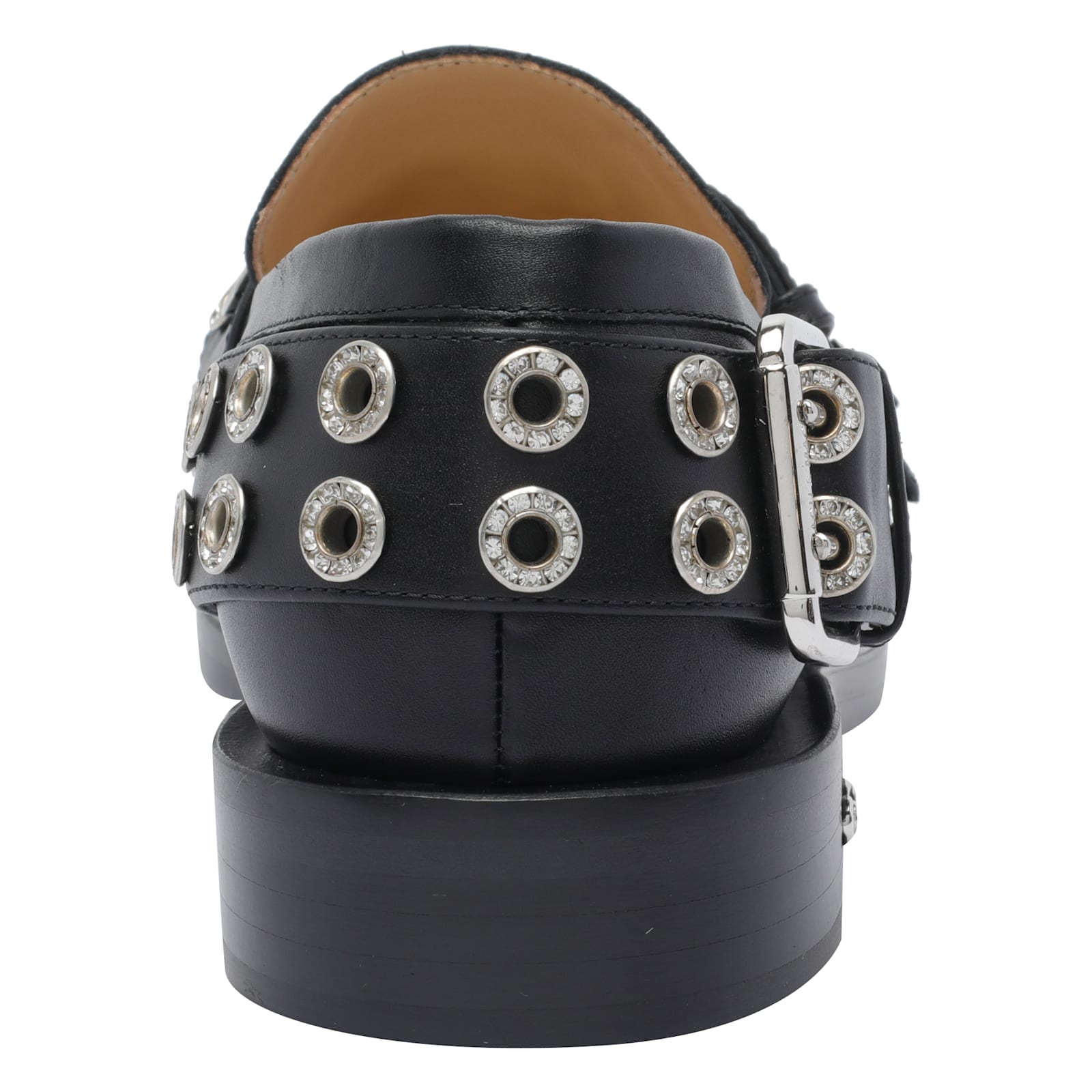 Mach & Mach Buckle Belt Vintage Loafers In Black