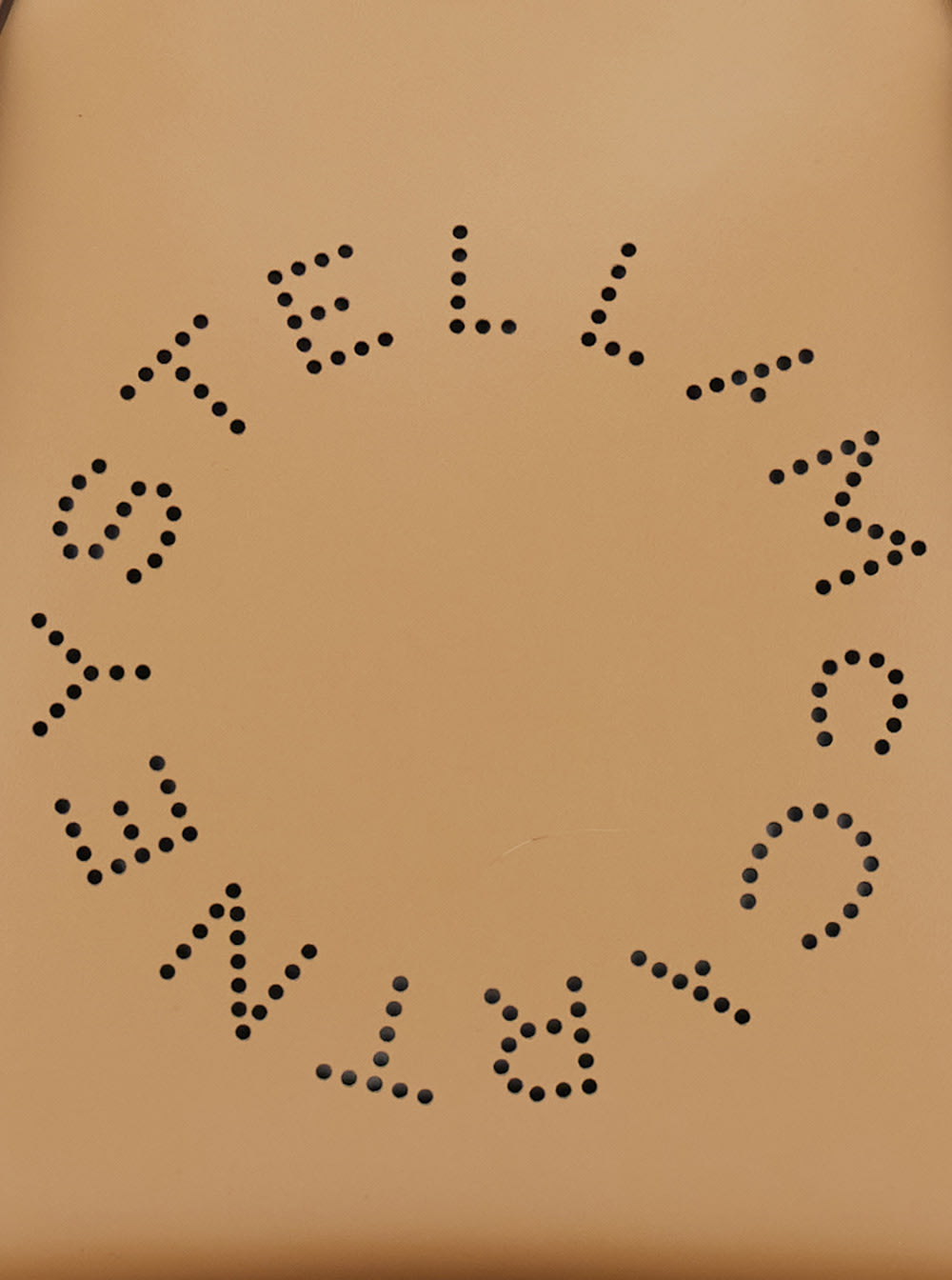 Stella Mccartney Beige Crossbody Bag With Maxi Logo Lettering On The Front And Shoulder Strap With Logo Lettering In In Fawn