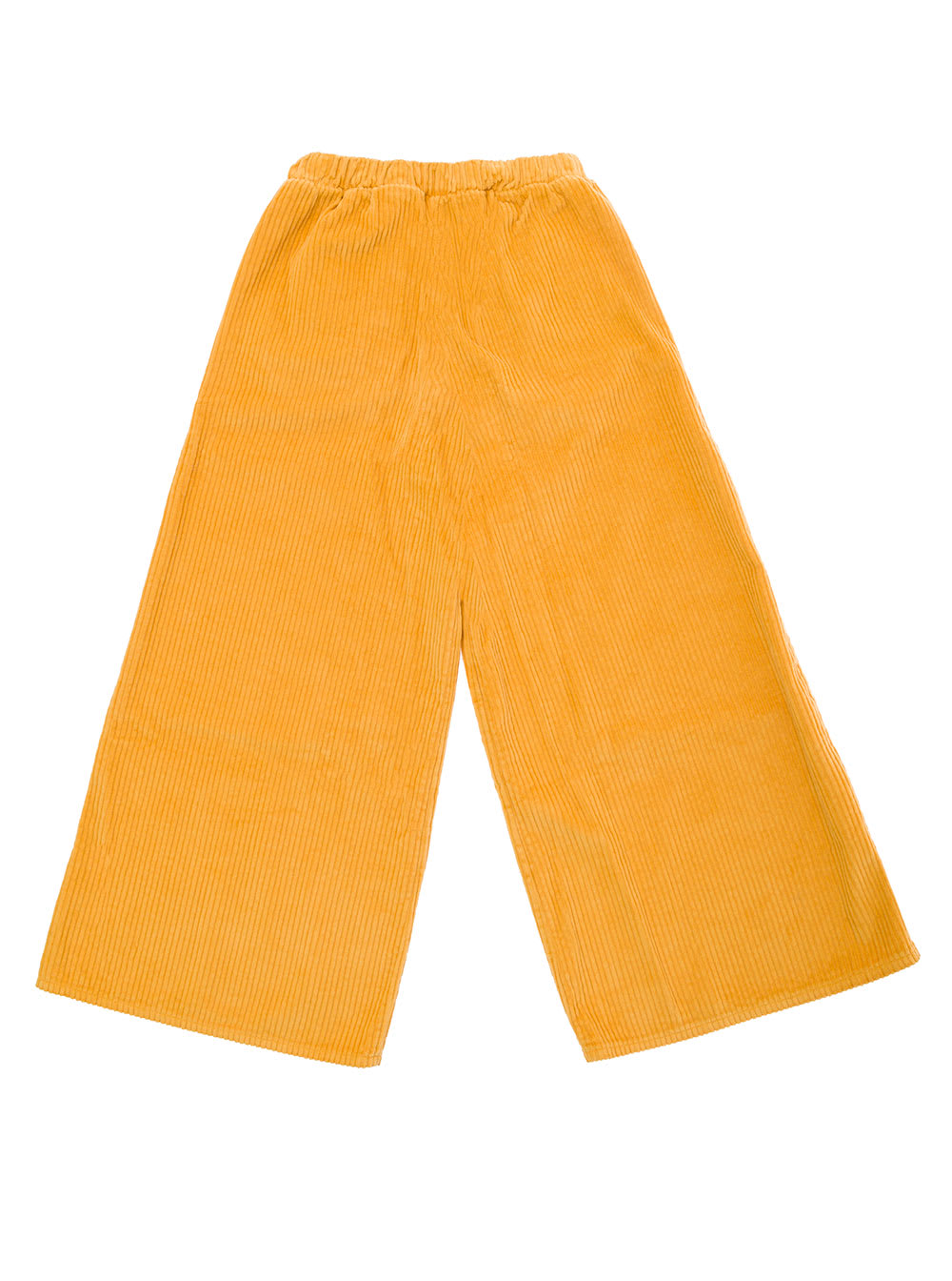 Shop Emile Et Ida Yellow Pants With Front Buttons In Corduroy Girl In Orange