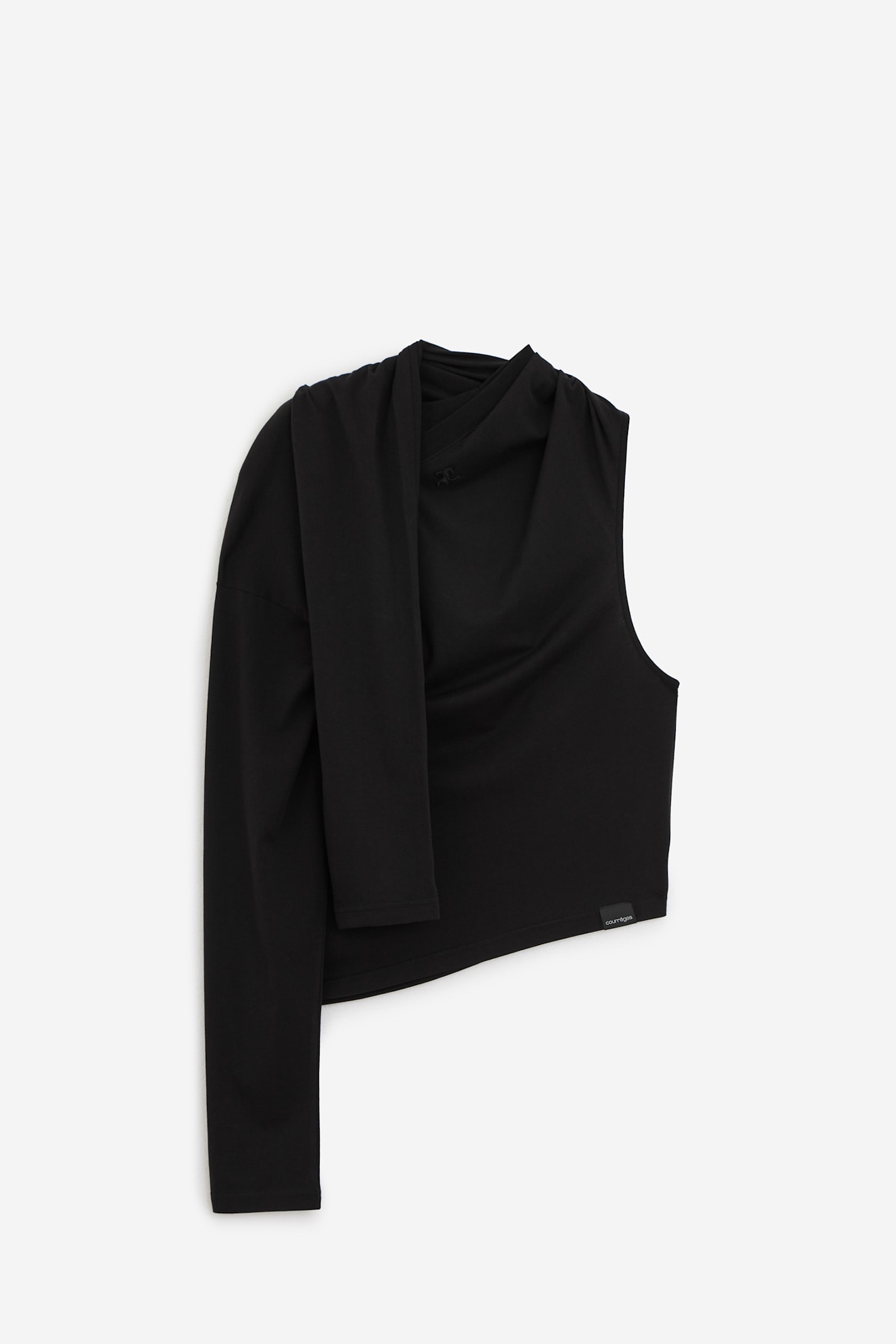 Shop Courrèges Off Shoulder T-shirt In Black