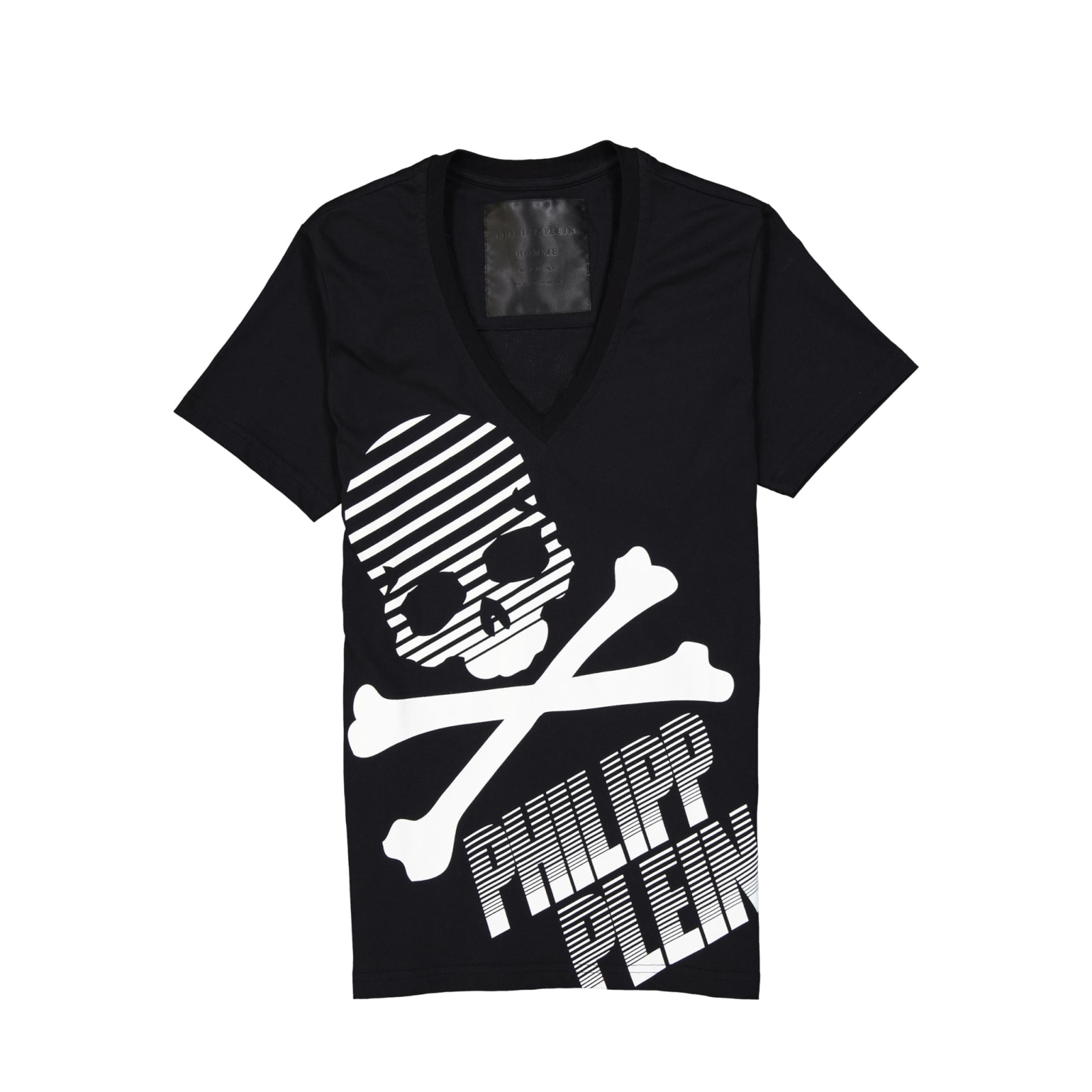 Shop Philipp Plein Logo Cotton T-shirt In Black
