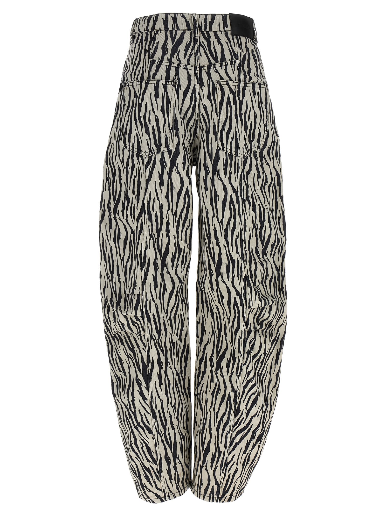 Rotate Birger Christensen Printed Cotton Twill Cargo Pants In Multi