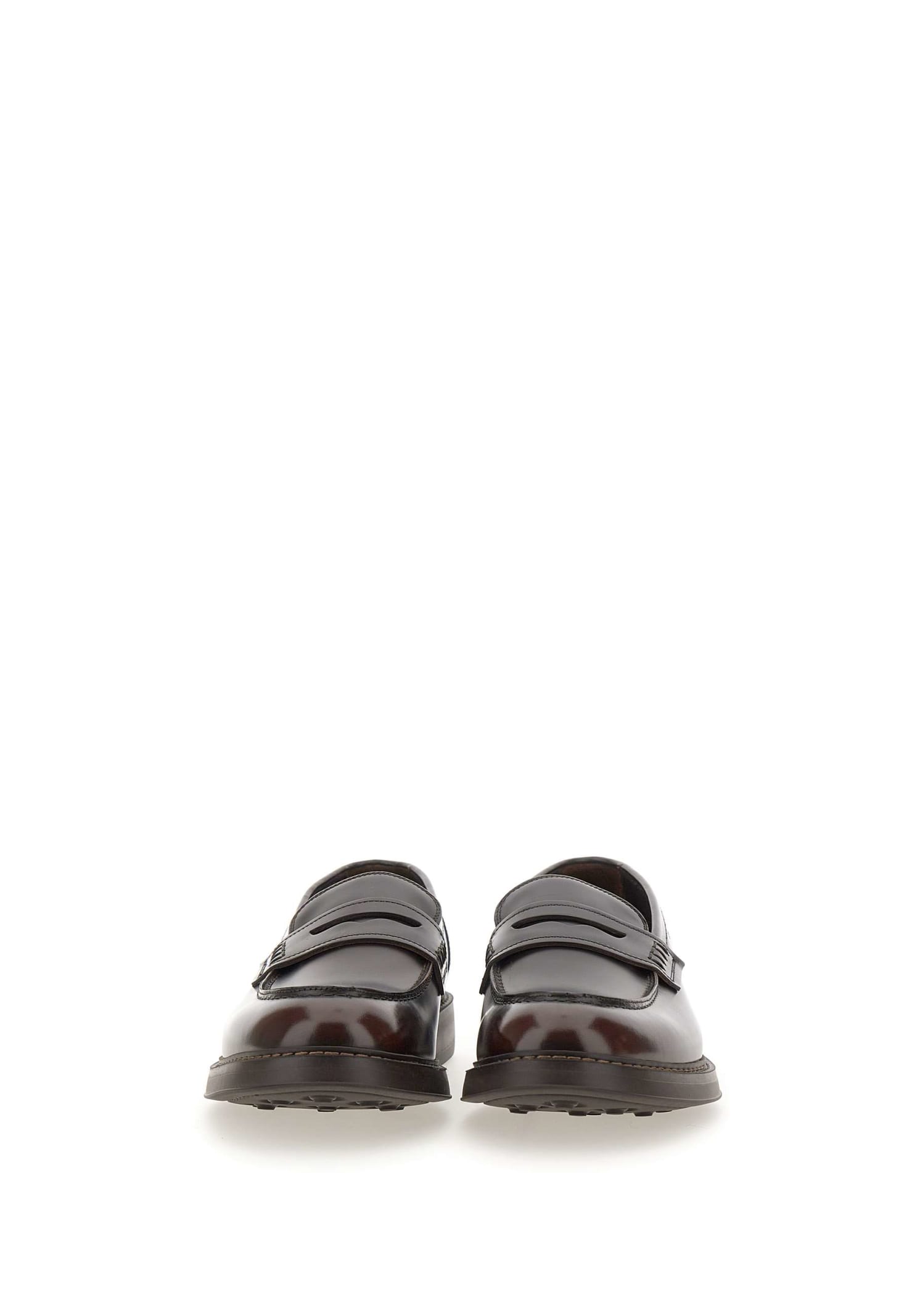 Shop Doucal's Horse Leather Moccasins In Mattone