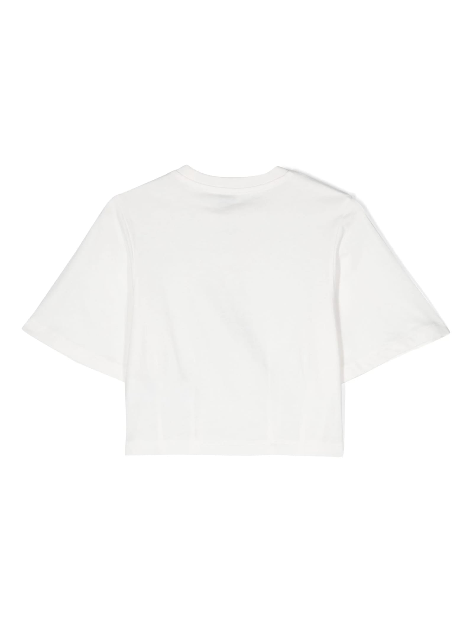 Shop Etro White Crop T-shirt With  Pegaso Logo