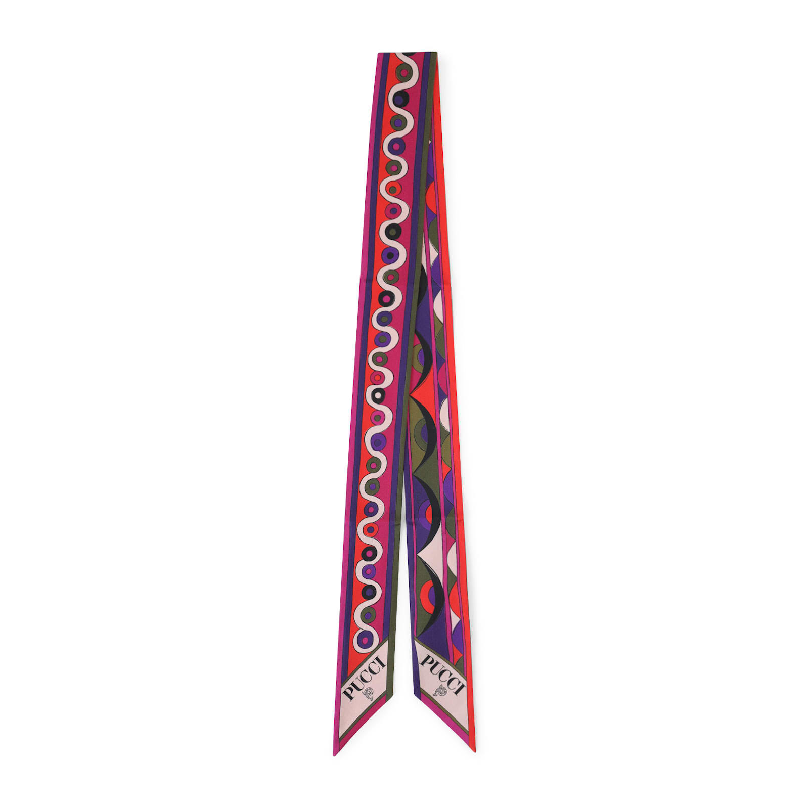 Pucci Geometric-pattern Silk Scarf In Red