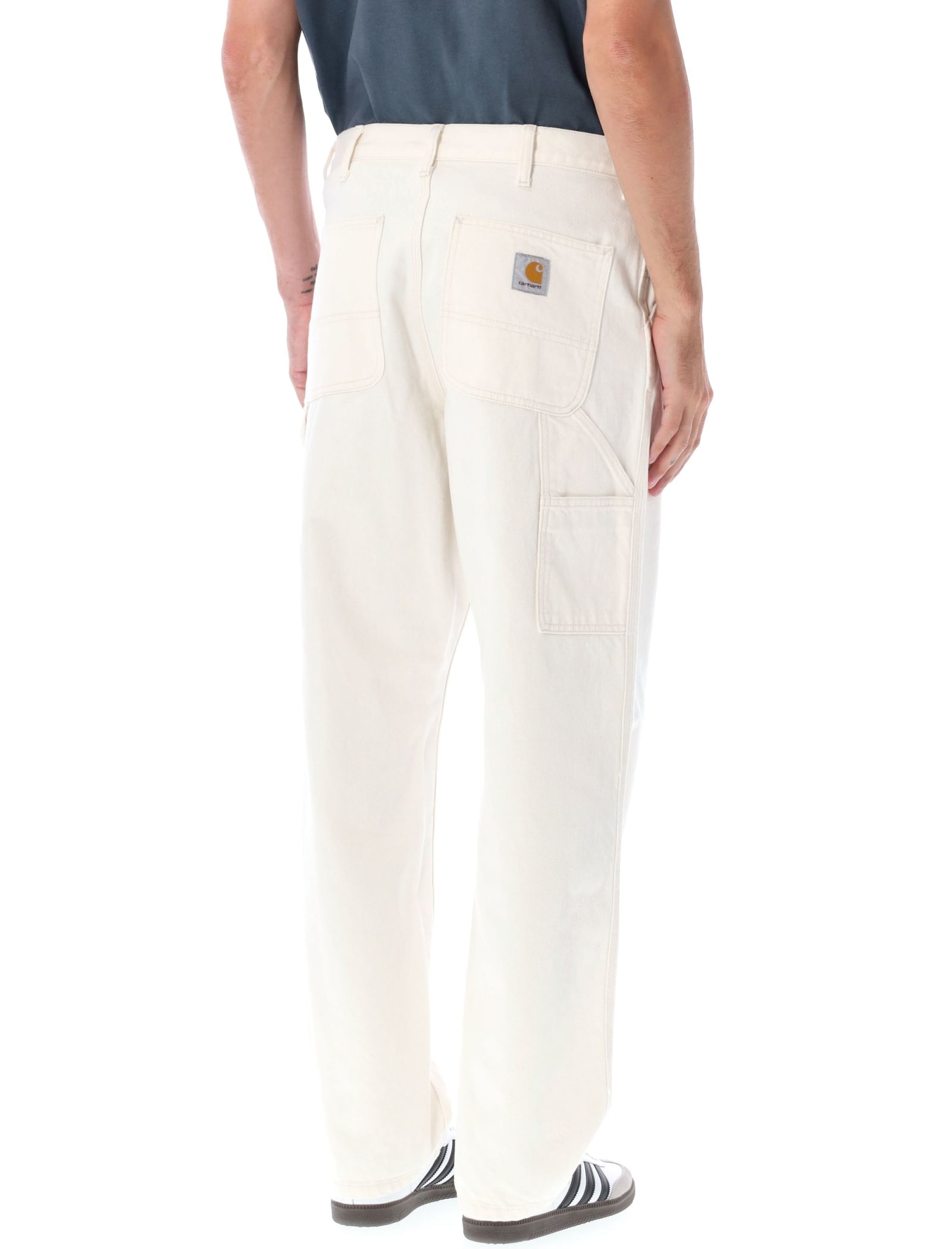 Shop Carhartt Single Knee Jeans In White Rinsed