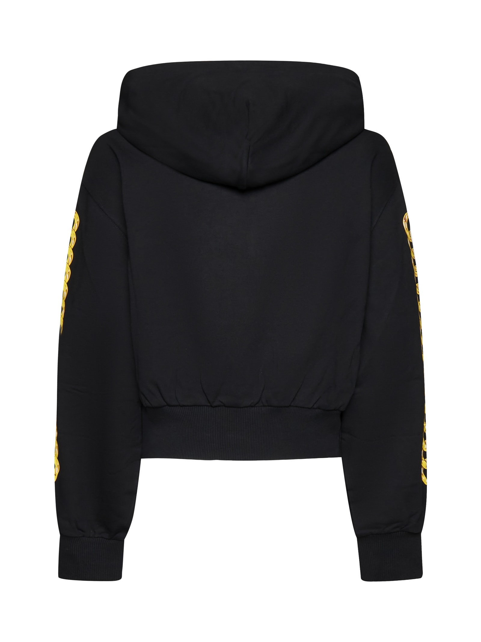 Versace Jeans Couture Logo Couture-print Hoodie In Black/gold