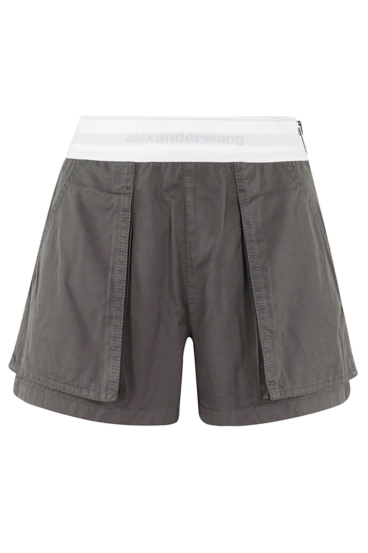 Shop Alexander Wang High Waisted Cargo Rave Short With Logo Elastic In A