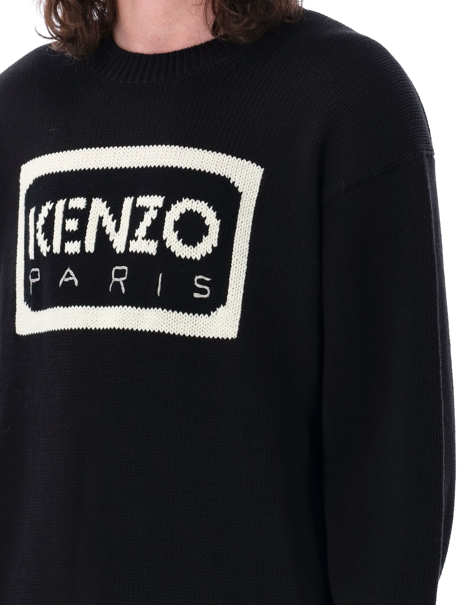 Shop Kenzo Bicolor  Paris Jumper In Black