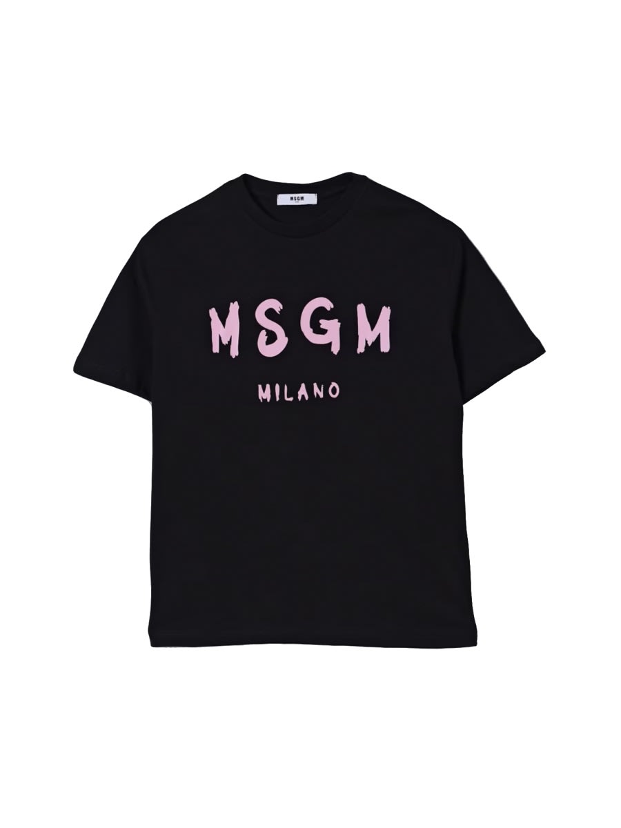 Msgm T-shirt With Logo In Black