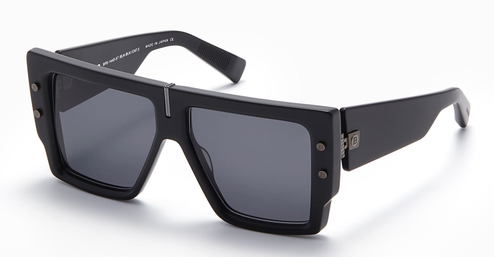Shop Balmain B-grand - Matte Black / Black Rhodium Sunglasses In Black Matte