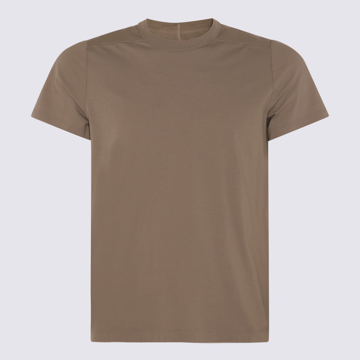 Shop Rick Owens Brown Cotton T-shirt In Pearl