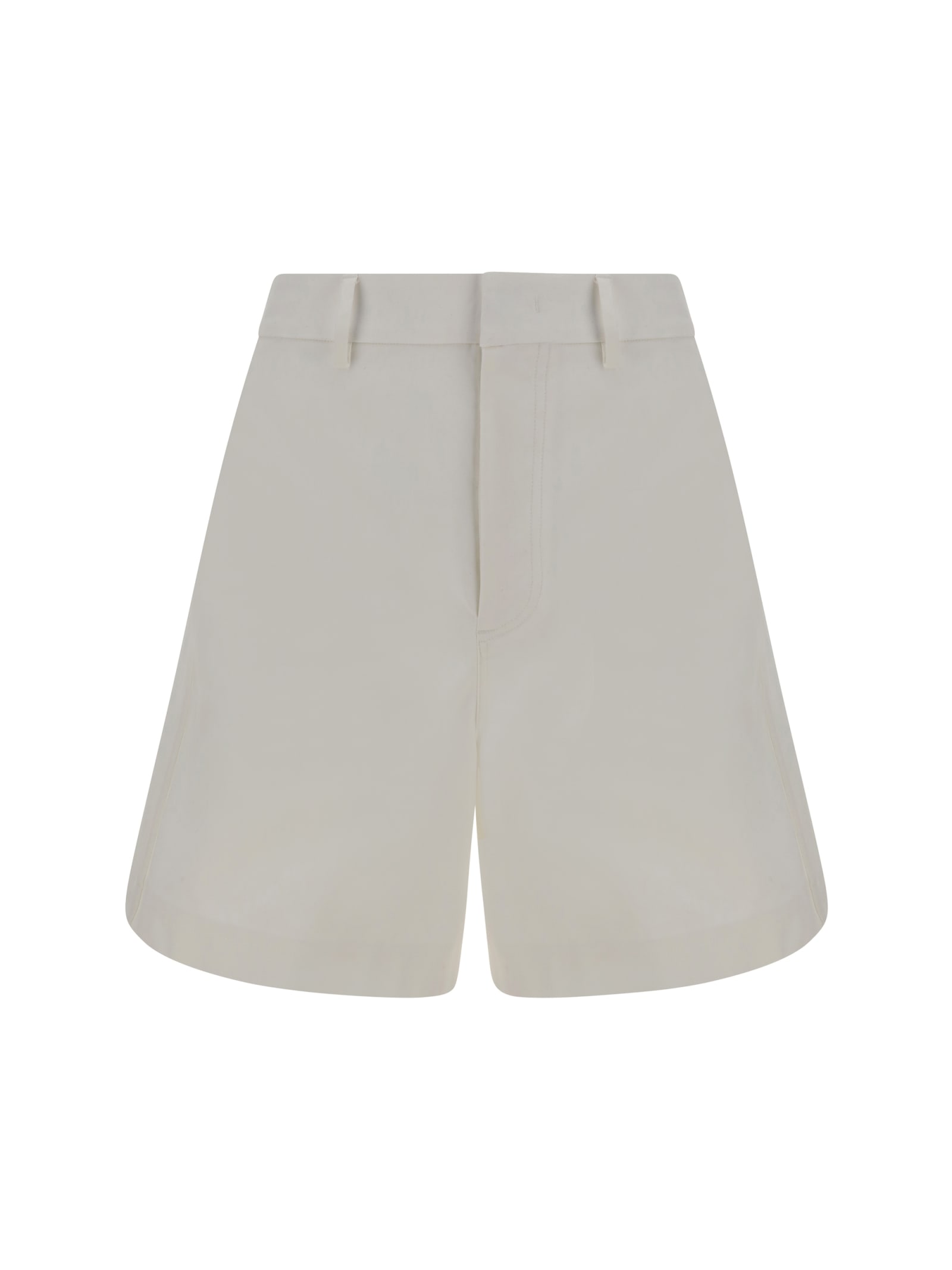 Shop Valentino Cotton Shorts In Avorio
