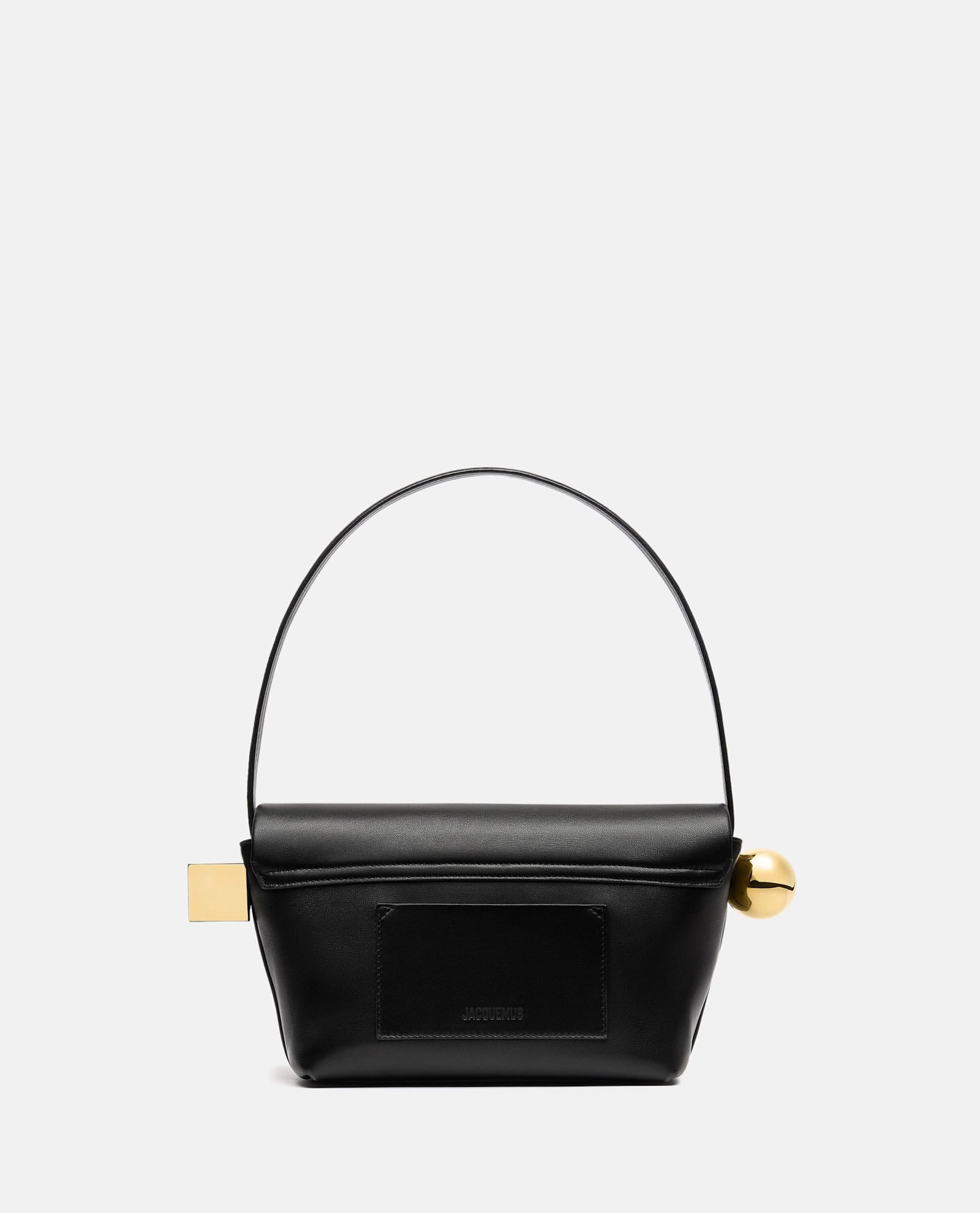 Jacquemus 'le Rond Carre' Black Shoulder Bag With Shoulder Strap In Black