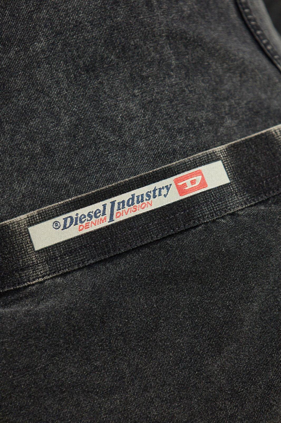 Diesel Stretch Cotton Mini Skirt With Contrast Stitching