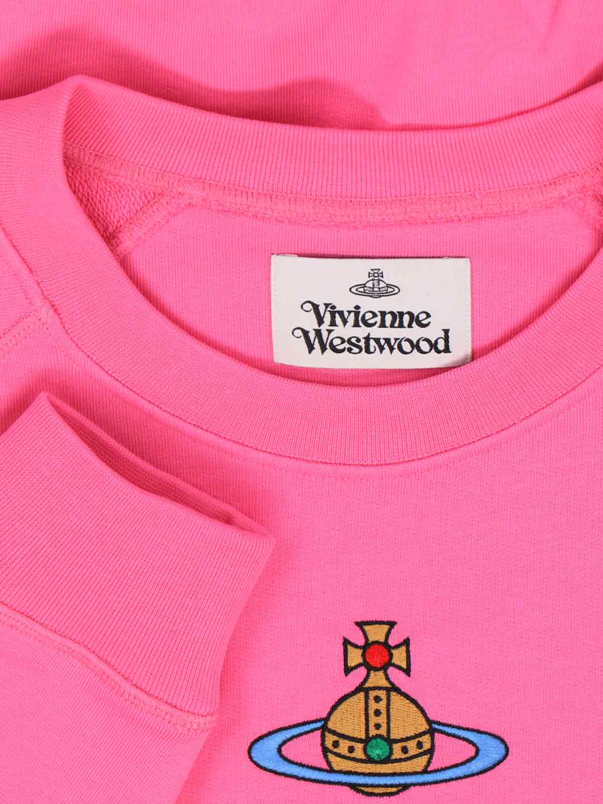 Shop Vivienne Westwood Raglan Logo Crew Neck Sweatshirt In Pink