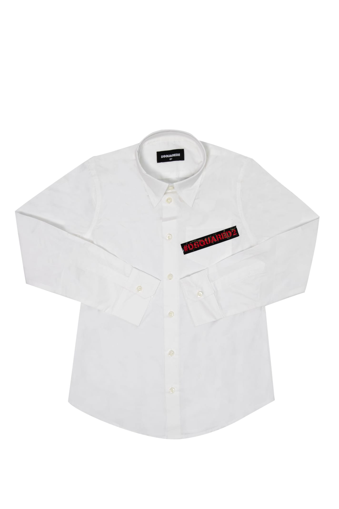 Dsquared2 Kids' Cotton Shirt In White