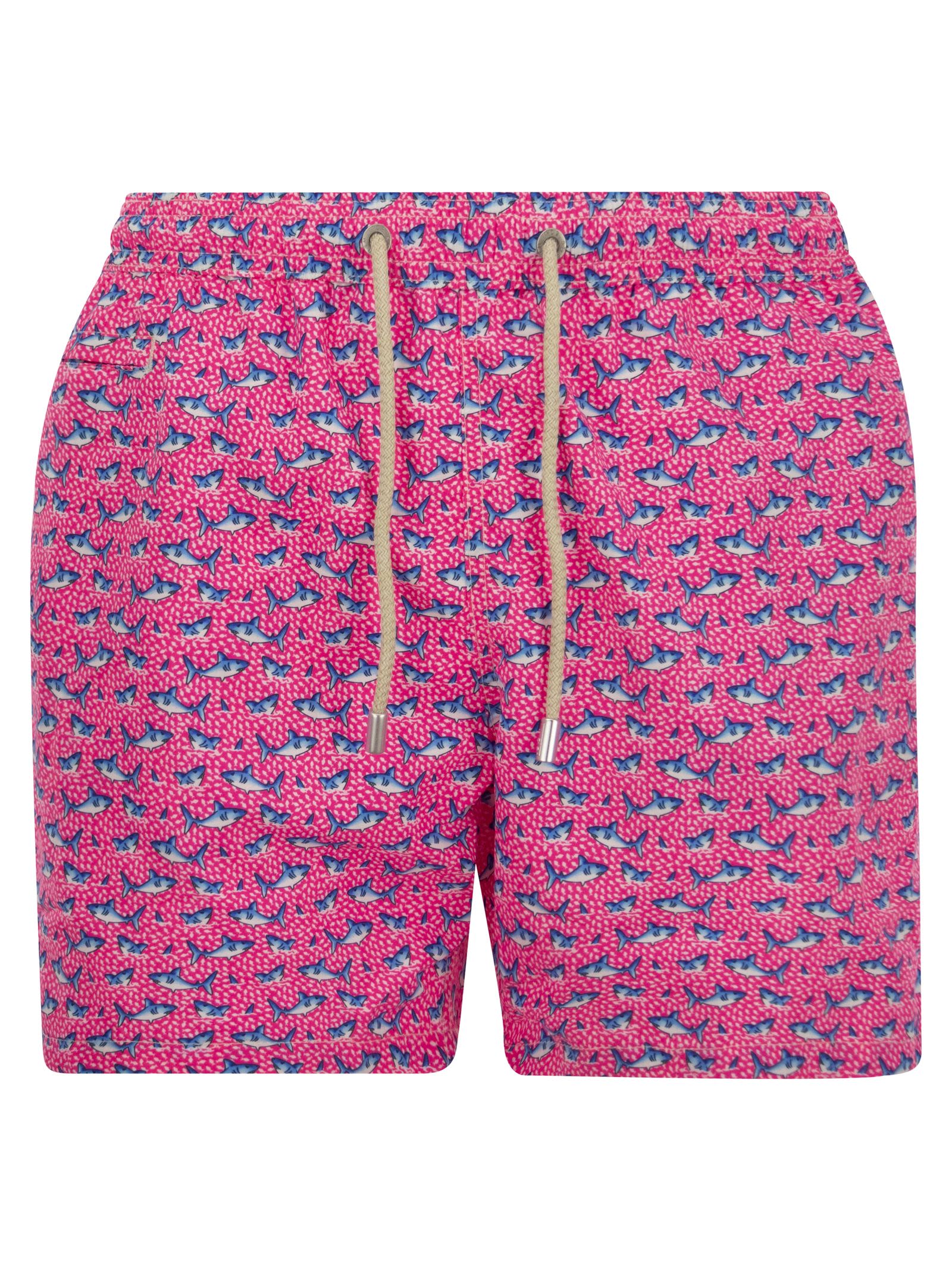 Mc2 Saint Barth Lightweight Fabric Swim Boxer Shorts With Print In Pink