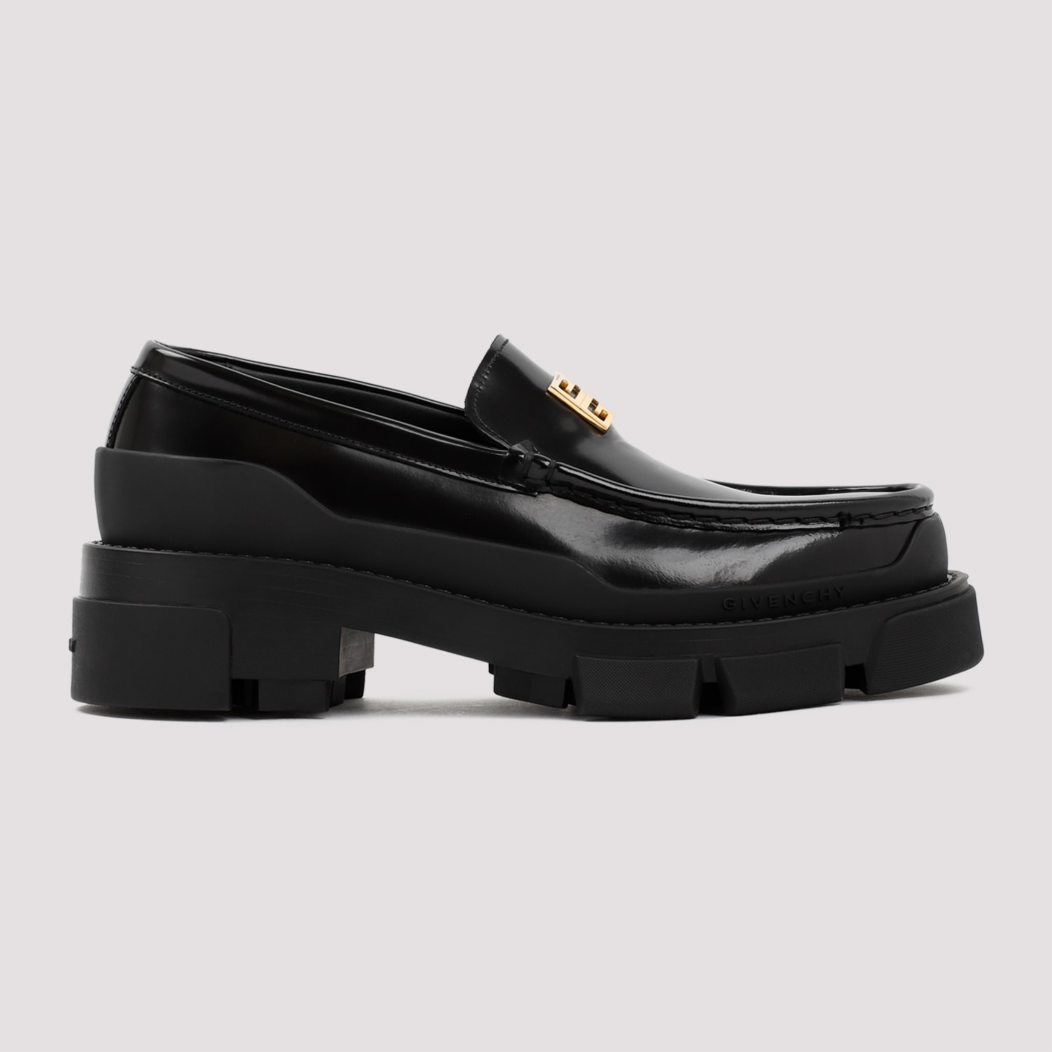 Shop Givenchy 4g Terra Leather Loafers In Black