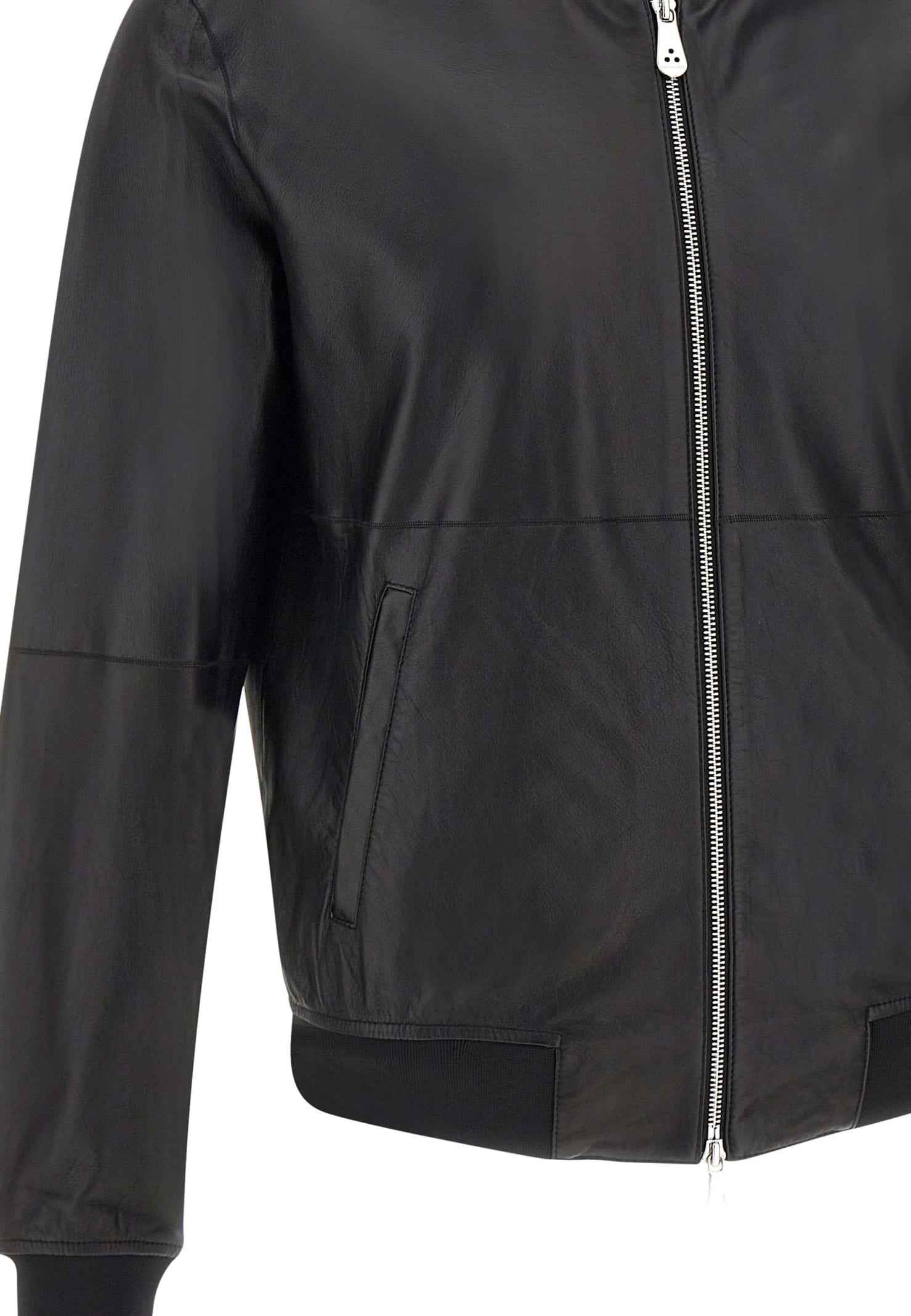 Shop Peuterey Fans Leather Acc Jacket In Black