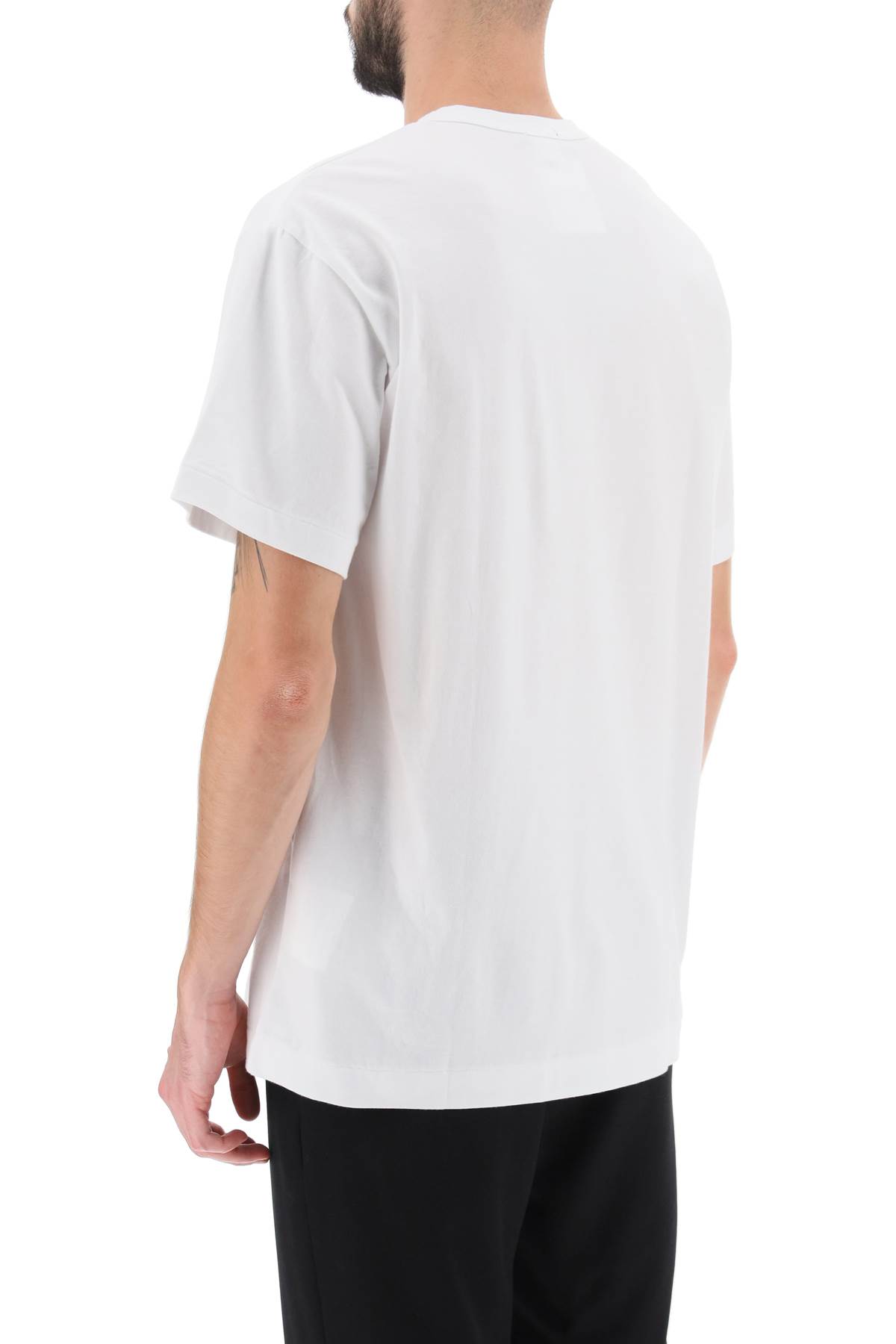 Shop Comme Des Garçons Homme Deux Artwork Print T-shirt In White Black (white)