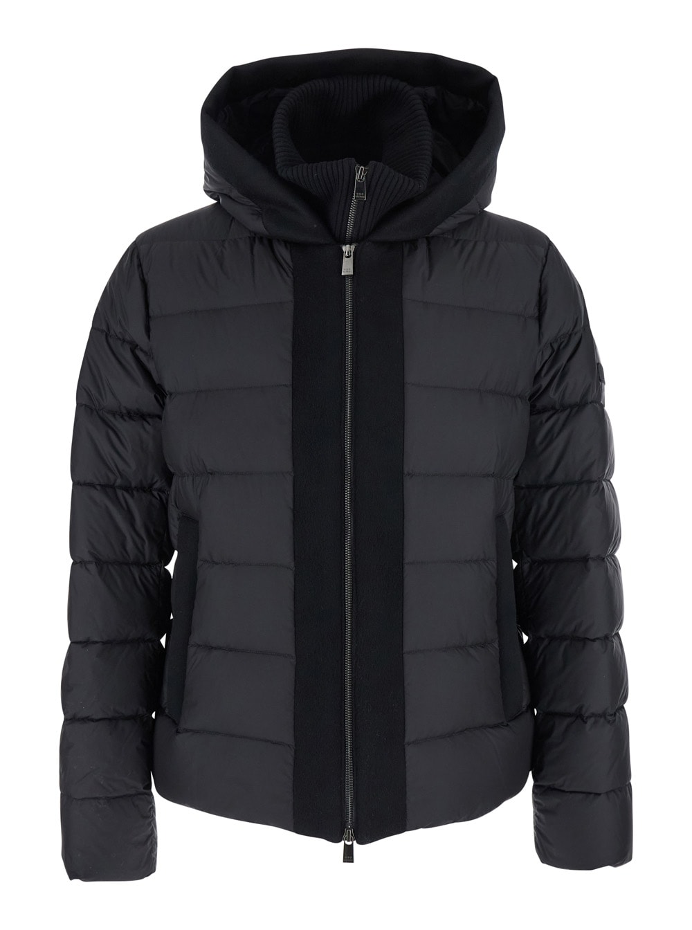 Tatras Liko Black Down Jacket With Drawstring Hood And Logo Patch On The Side In Tech Fabric Man In Black