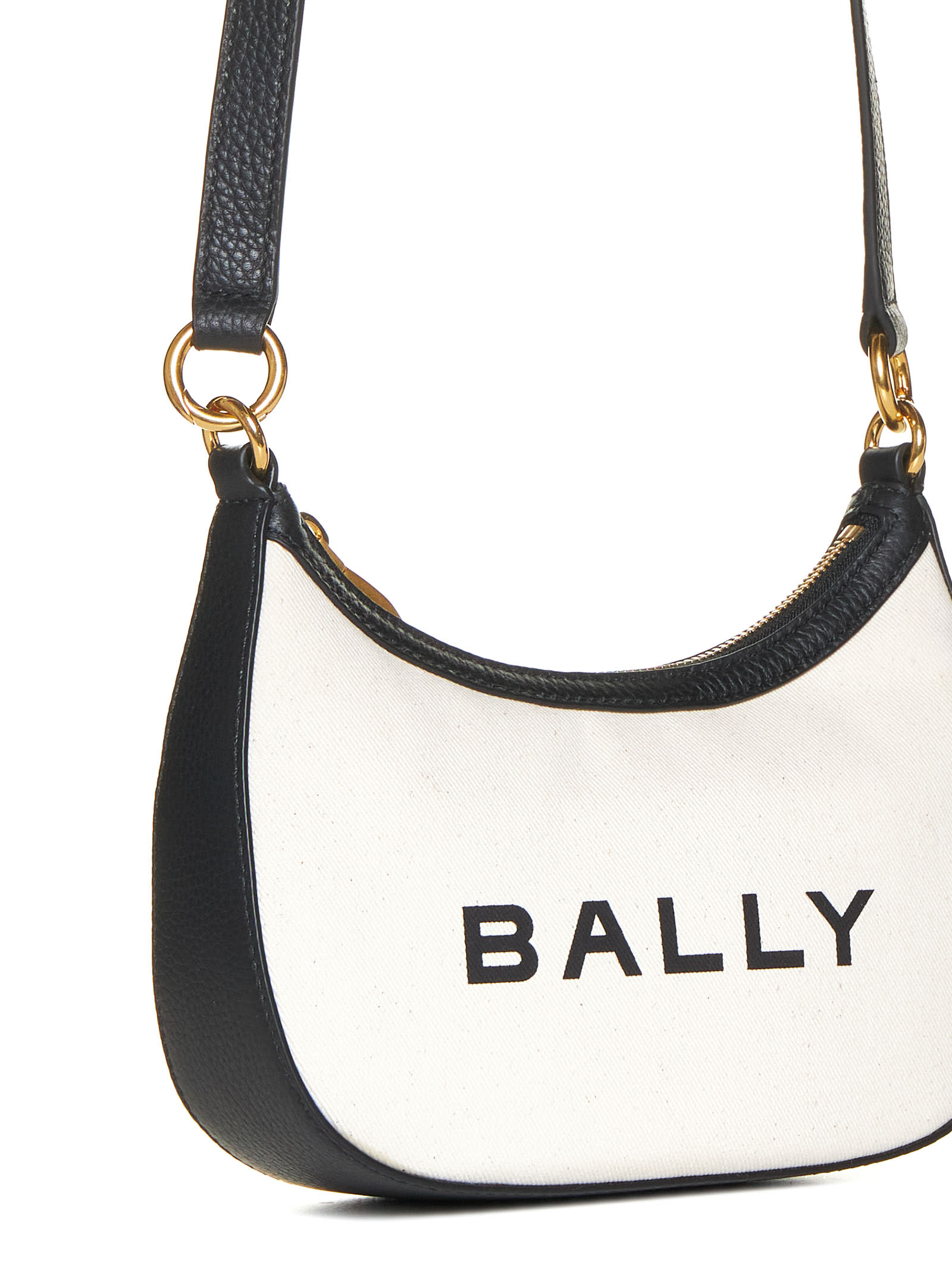 Bally Ellipse Bar Shoulder Bag In Natural/black+oro