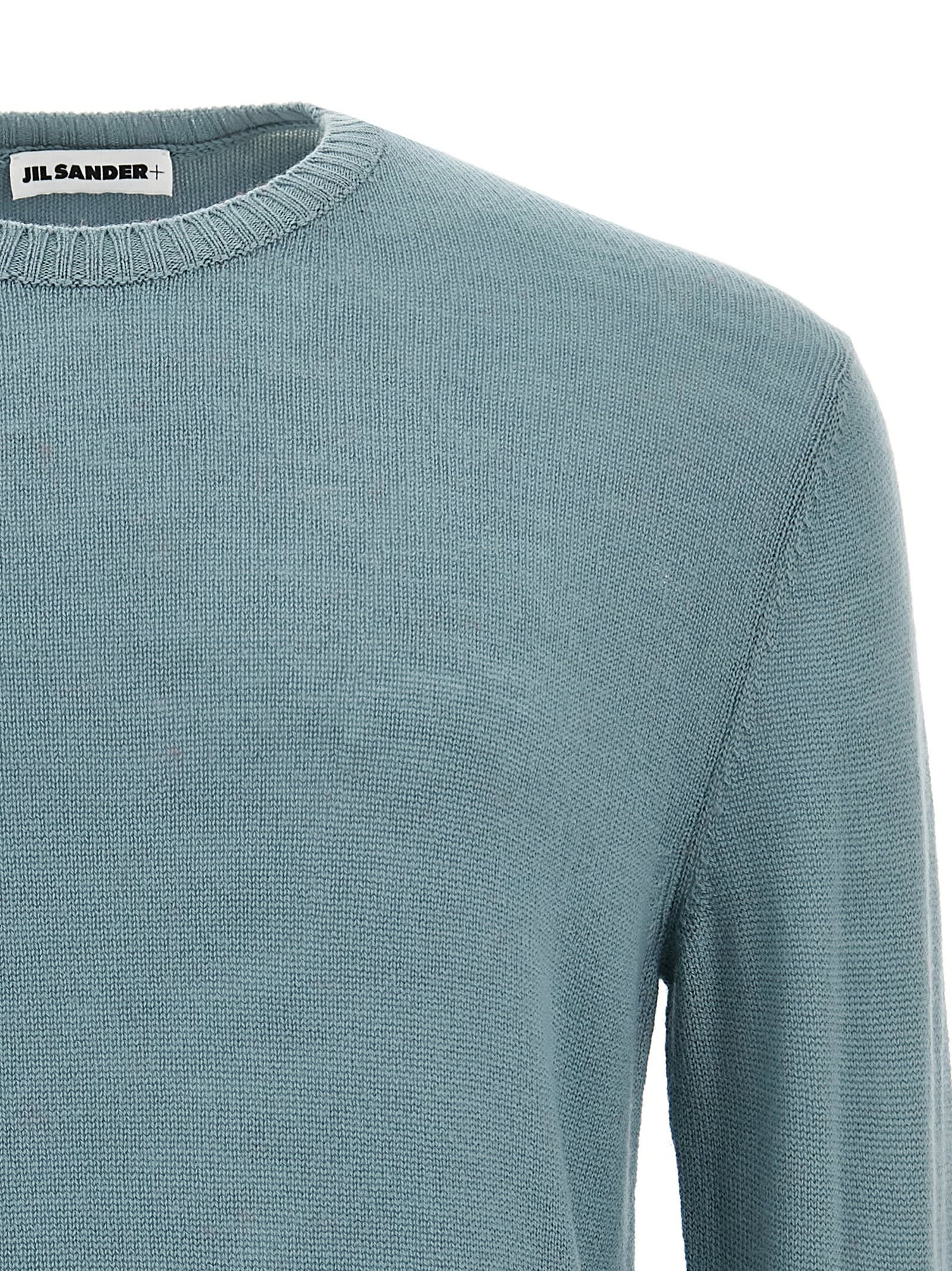 Shop Jil Sander Logo Embroidery Sweater In Light Blue