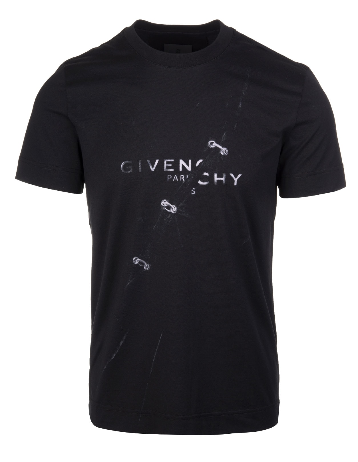 Man Givenchy Black Slim Fit T-shirt With Trompe Loeil Effect
