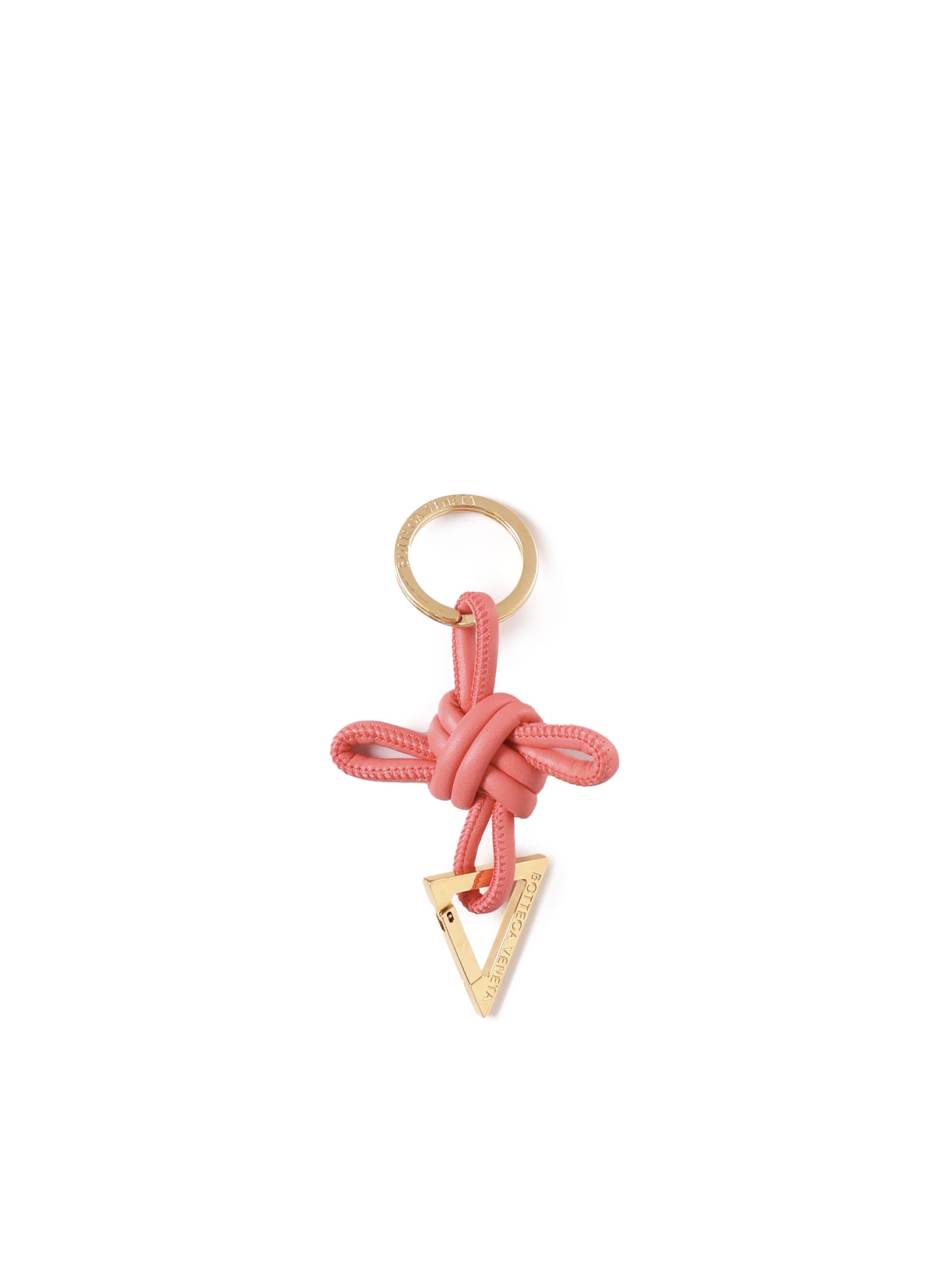 BOTTEGA VENETA TRIANGLE KEY RING IN NAPPA LEATHER 