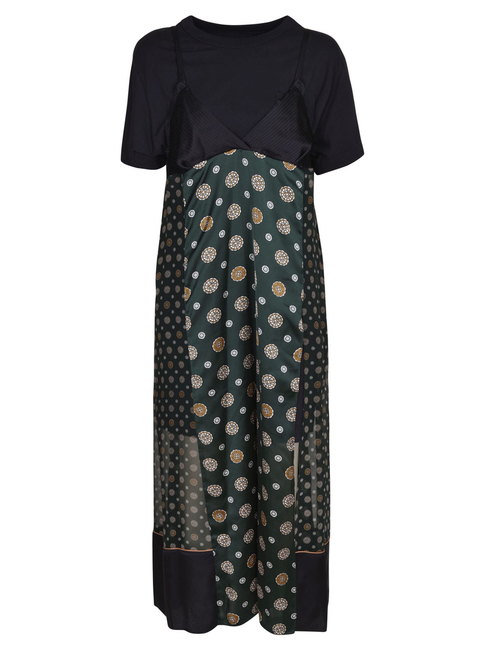 Sacai Printed Skirt Detail Long Dress