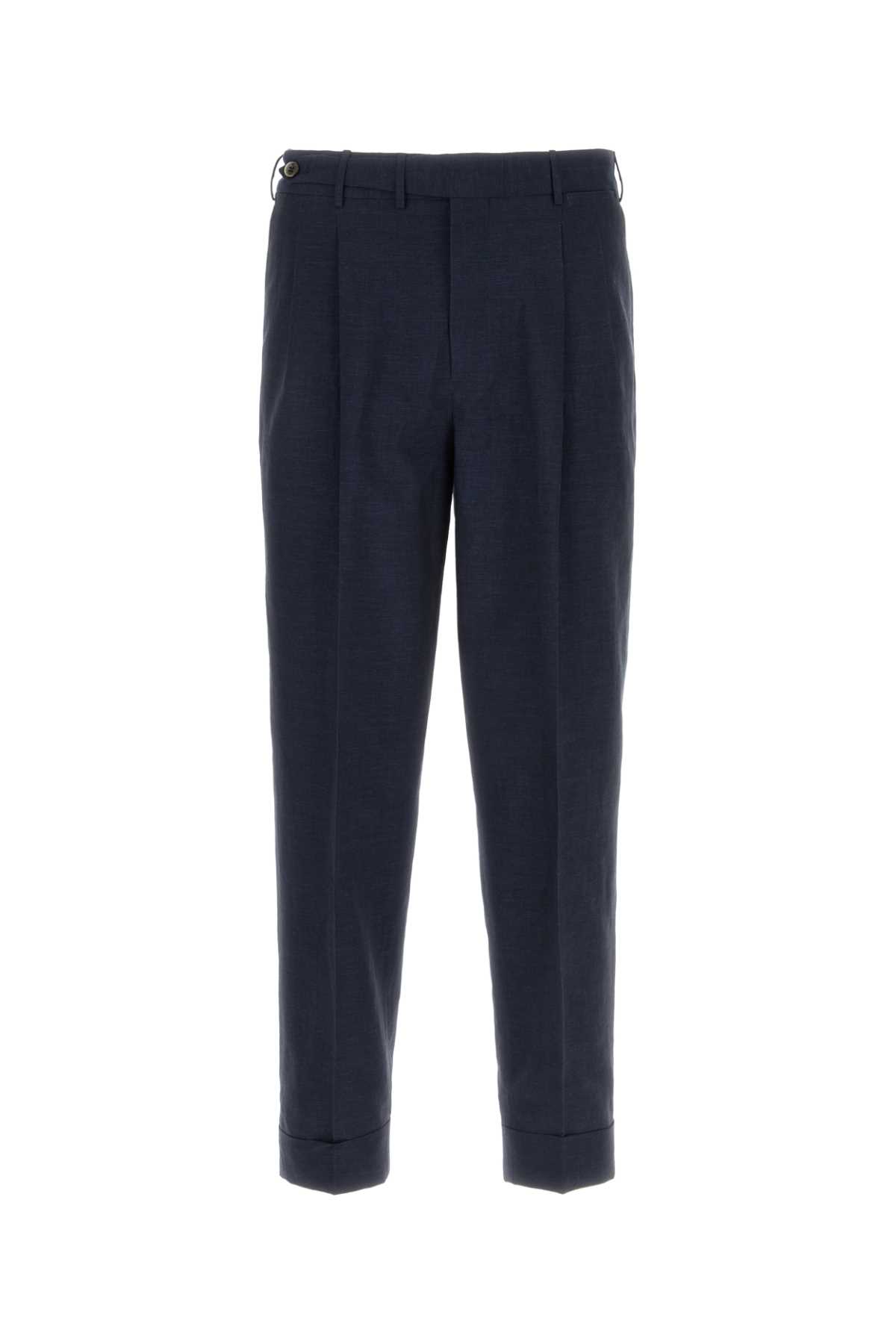 Pt Torino Midnight Blue Stretch Wool Edge Cigarette Pant In 0360