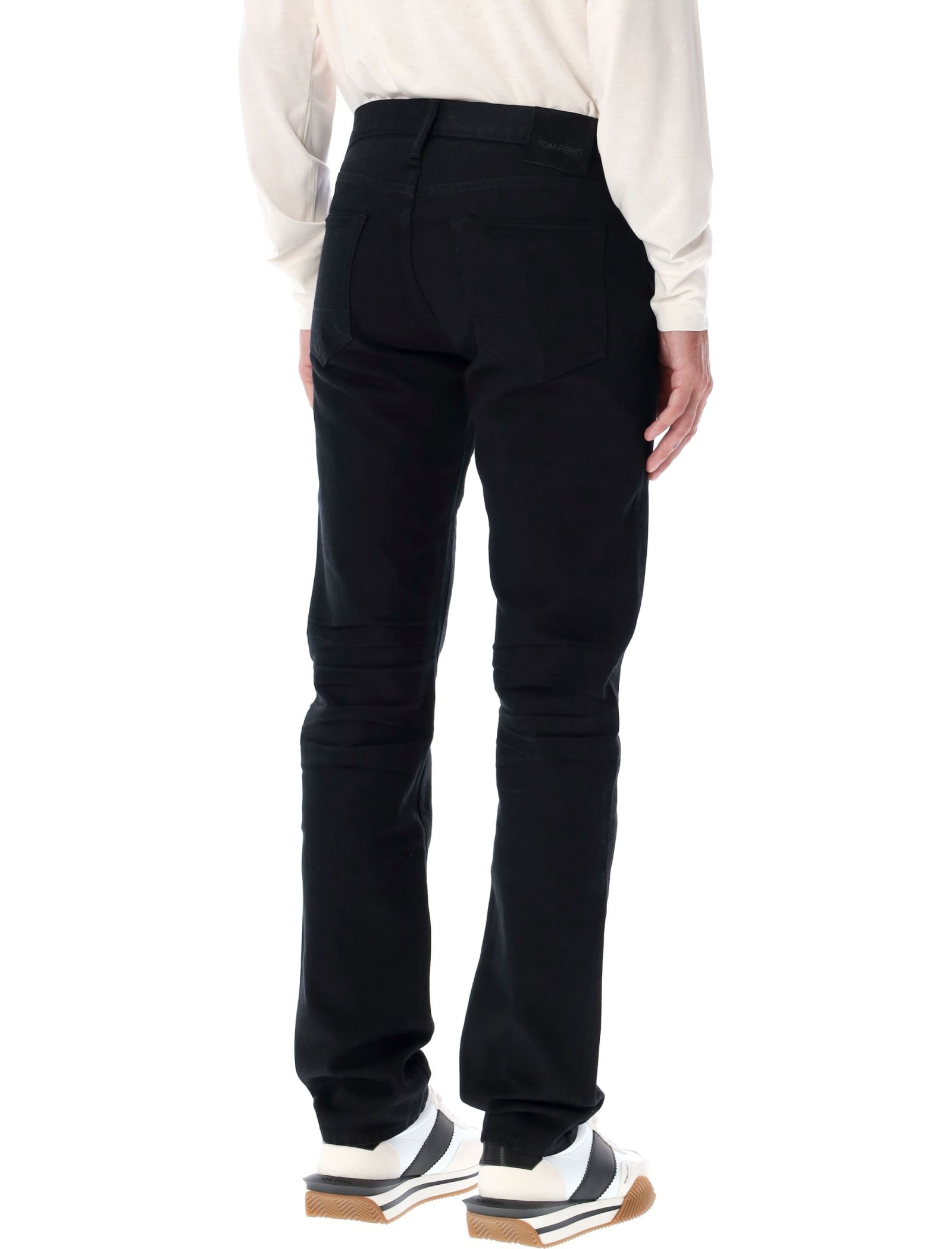 Shop Tom Ford Straight Fit Denim In Black