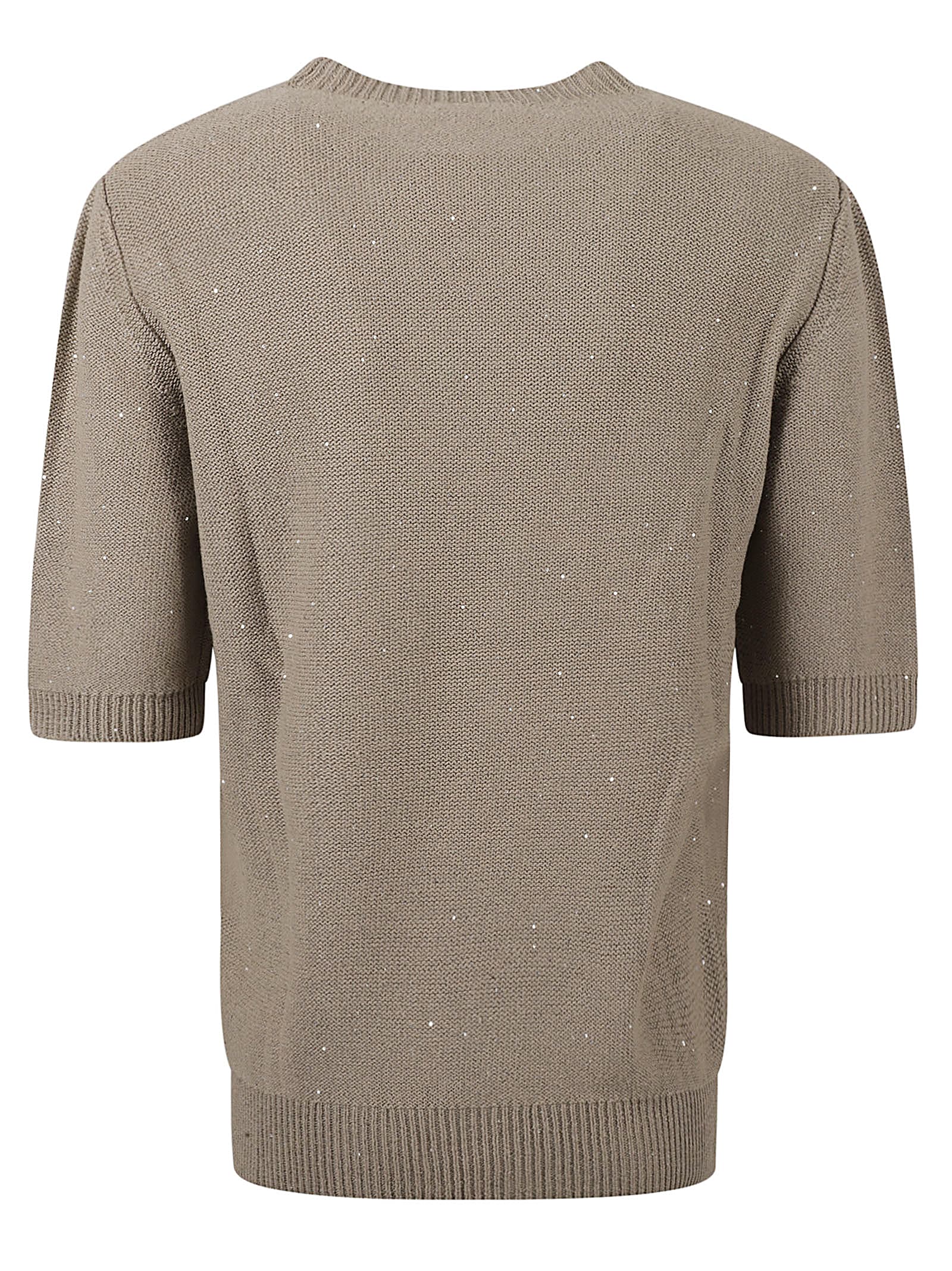 Shop Fabiana Filippi Round Neck Sweater In Argilla