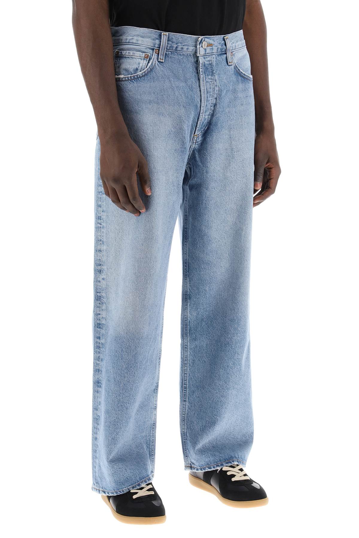 Shop Agolde Low-slung Baggy Jeans In Libertine (blue)