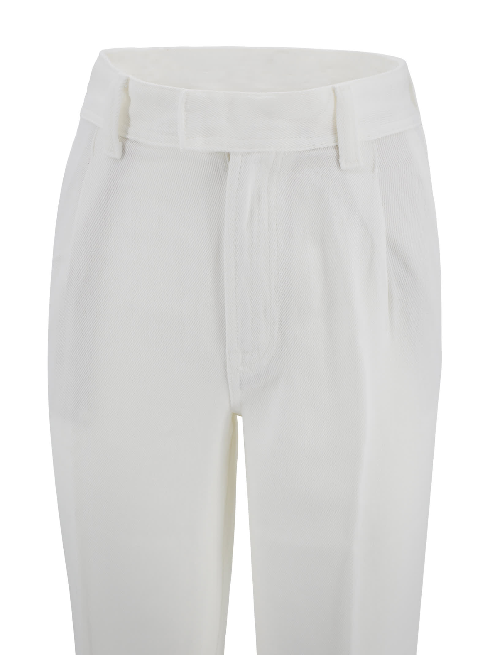 Shop 7 For All Mankind Pleated Trouser Colored Tencel In White