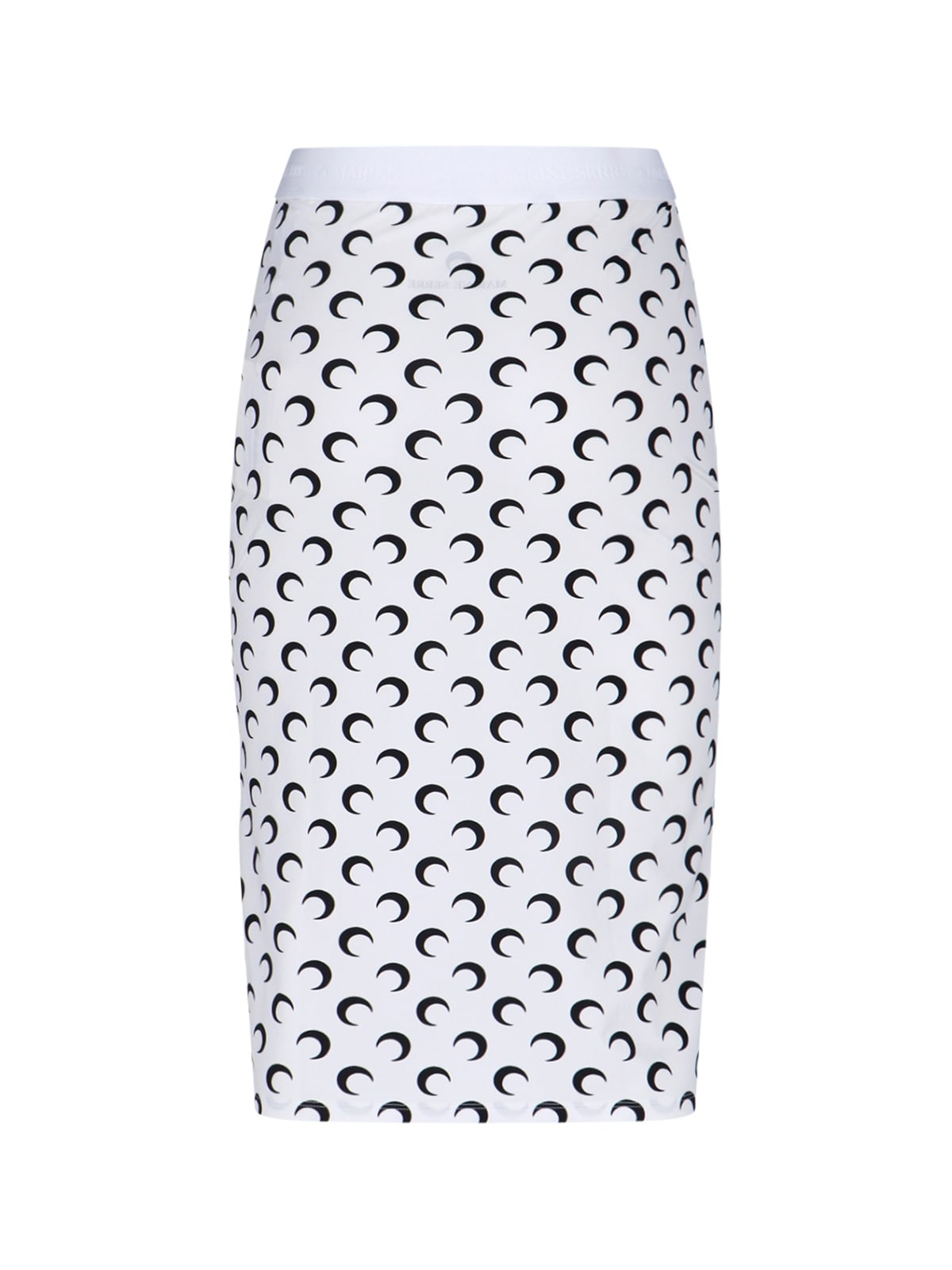 Marine Serre Midi Skirt With Crescent Moon Pattern In White