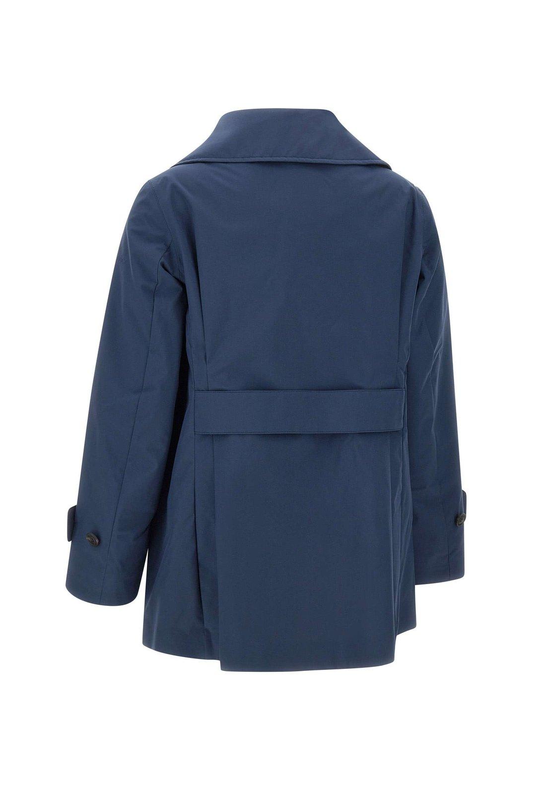 Save The Duck Double-breasted Blue Coat With Tailored Silhouette In Blue