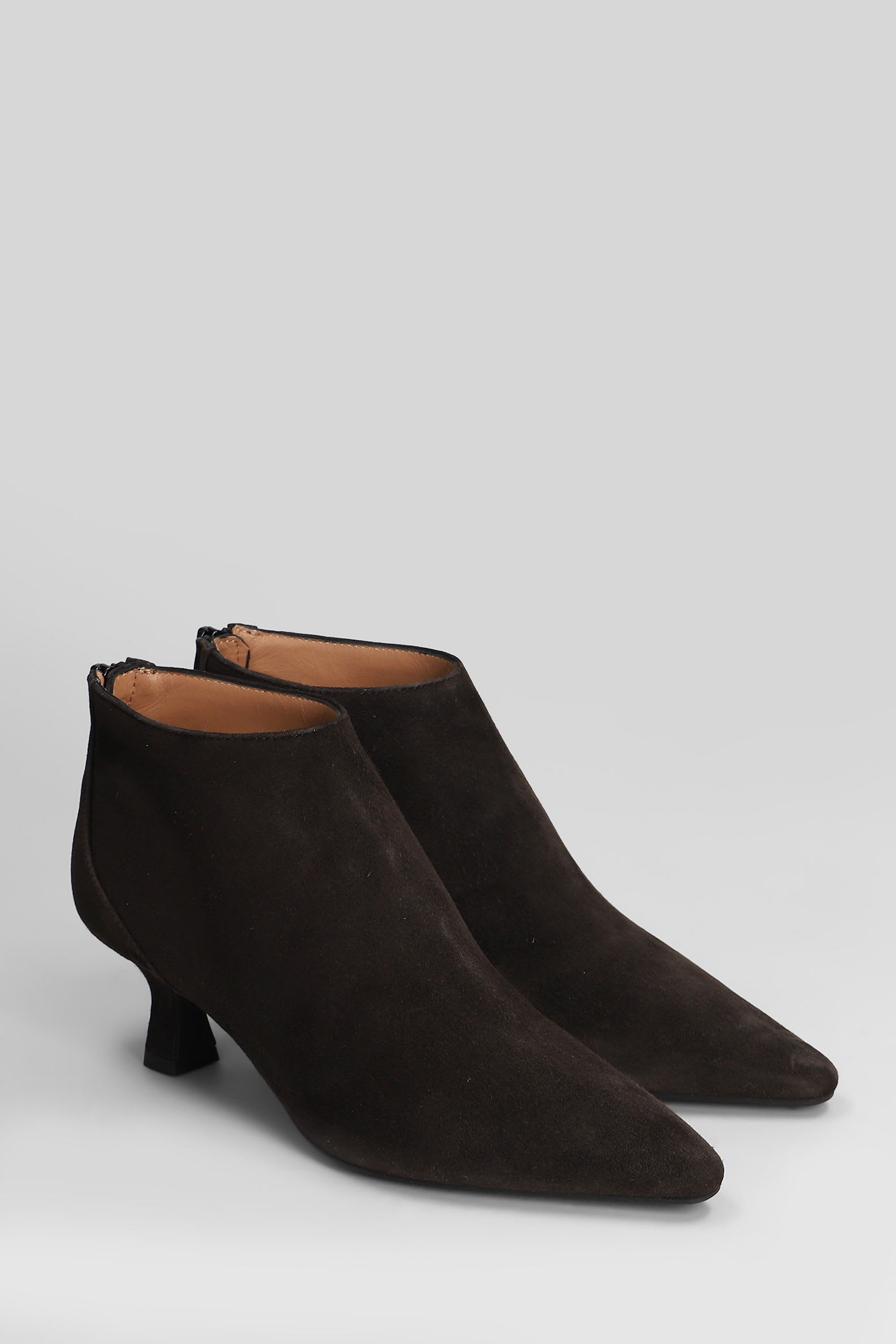 Roberto Festa Esta High Heels Ankle Boots In Dark Brown Suede In Brown