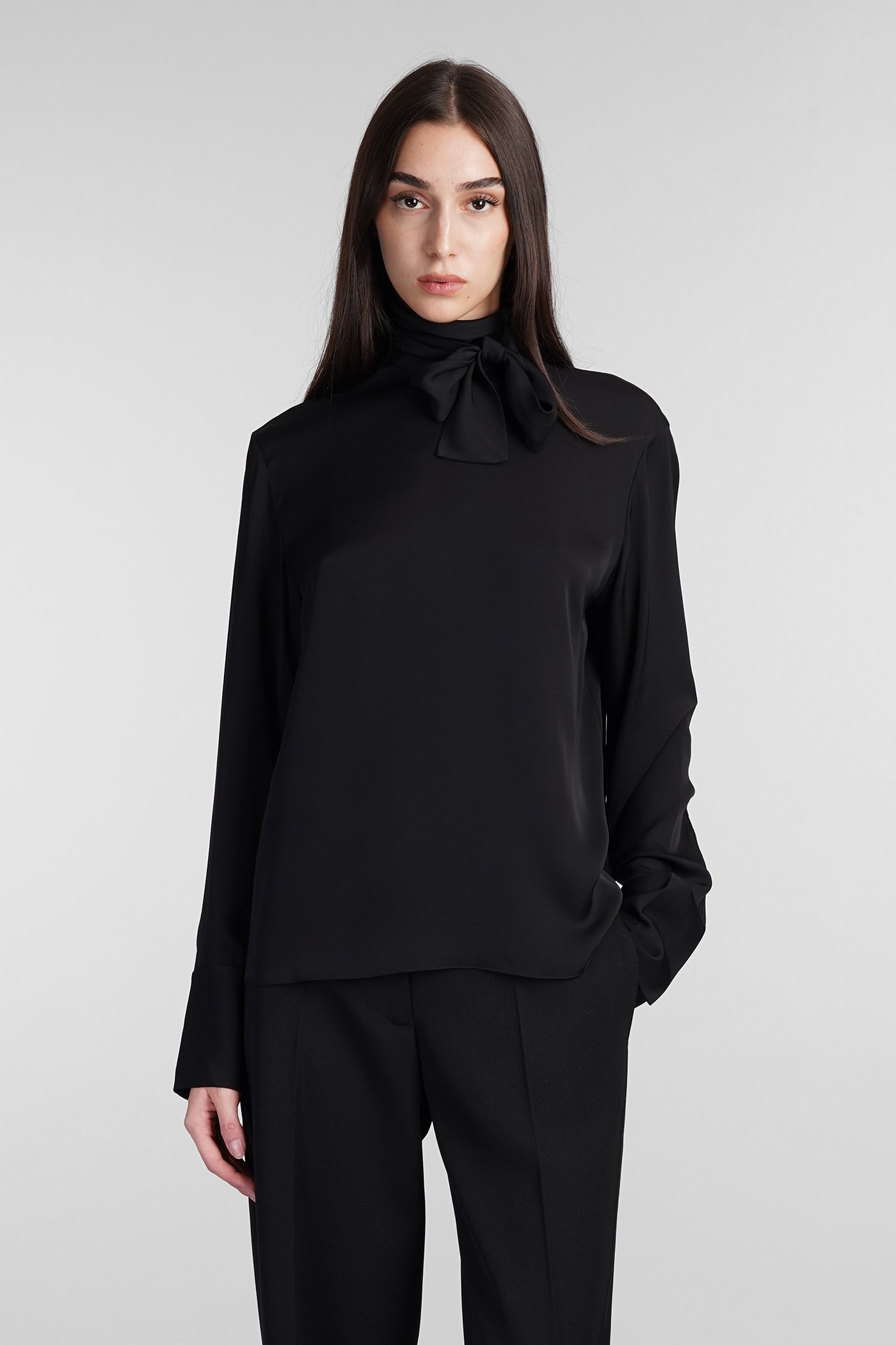 Theory Blouse In Black Silk